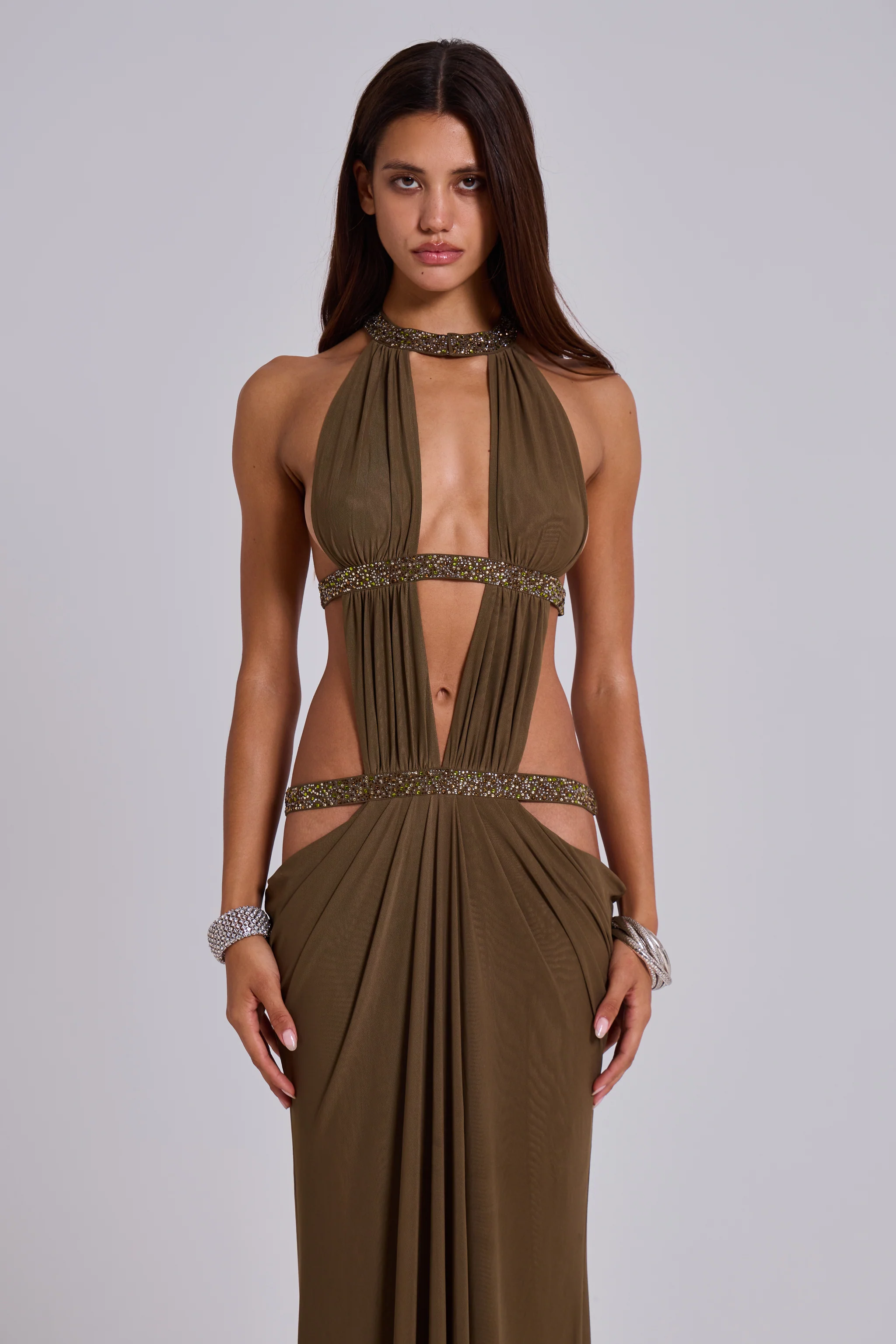 6AM Cut Out Maxi Dress in Moss - Image 6