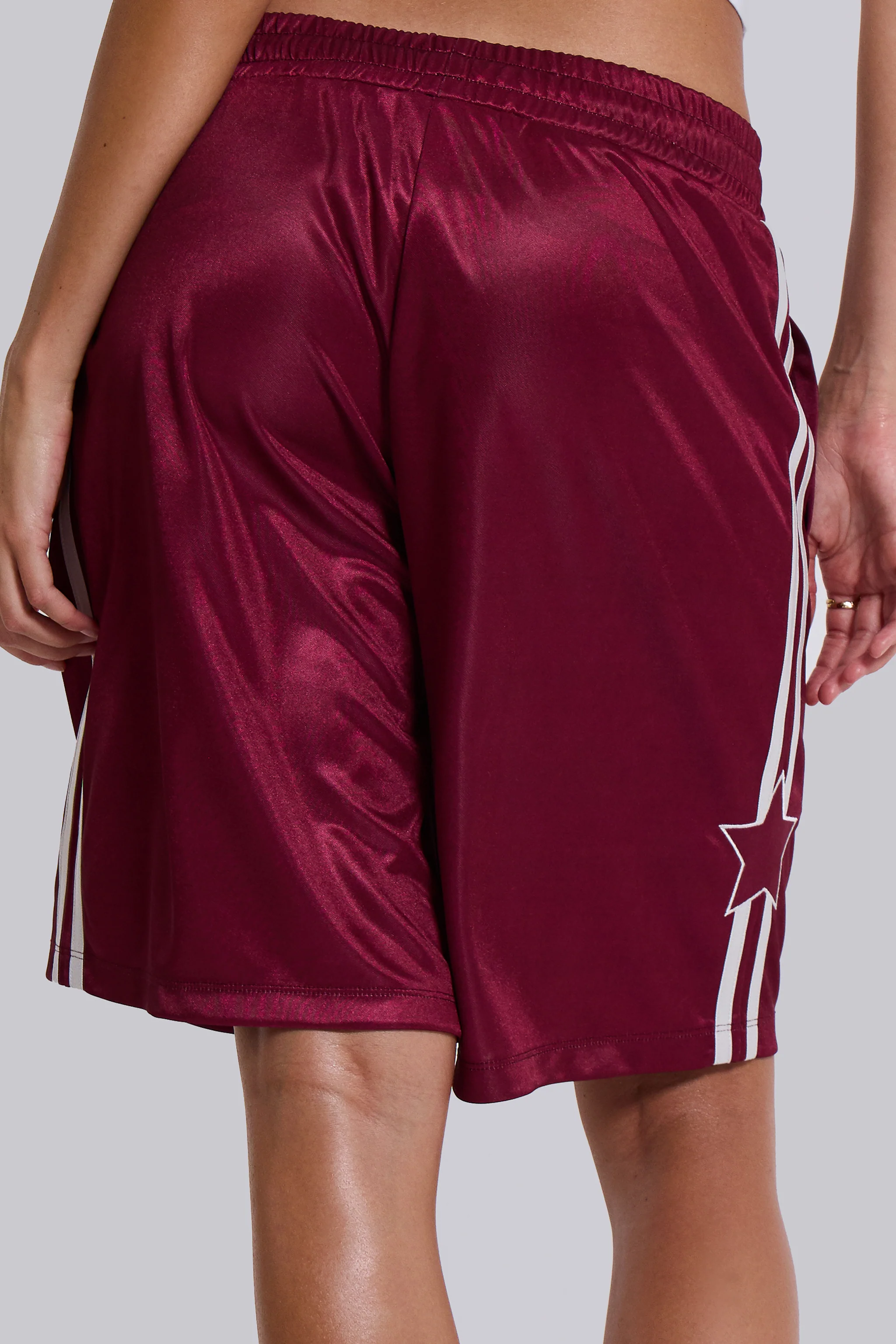 Burgundy Alyx Longline Football Shorts - Image 14