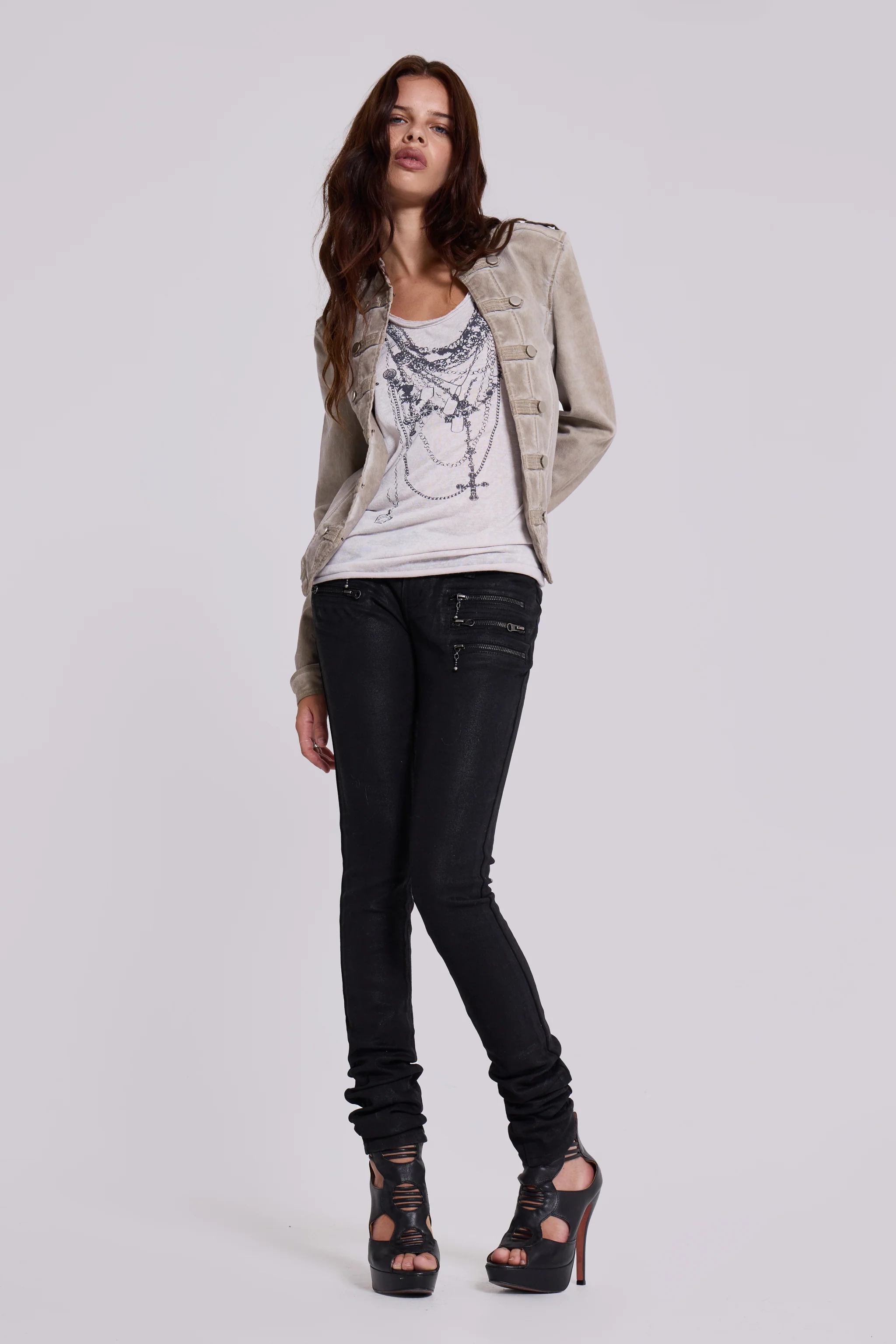 Ardor Coated Low Rise Skinny Jeans - Image 8