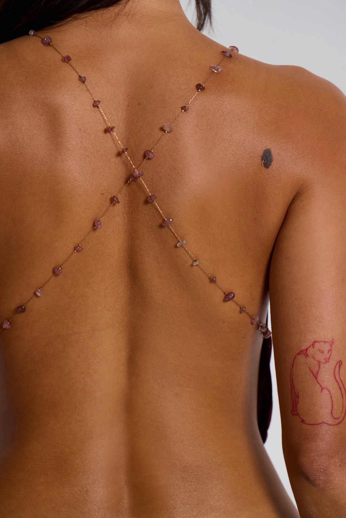 Asteria Backless Cowl Top in Burgundy - Image 5