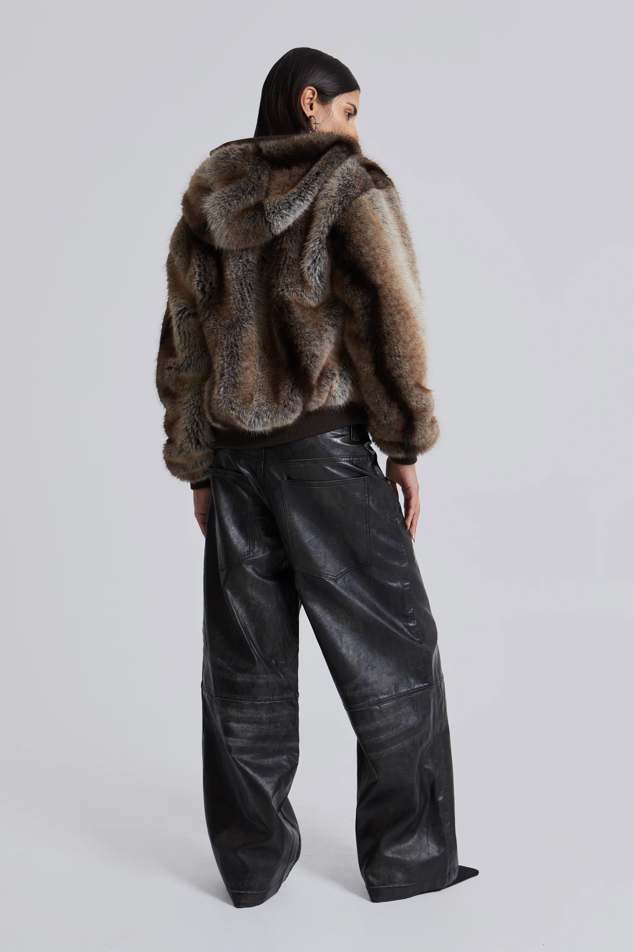 Bear Faux Fur Hooded Jacket - Image 6