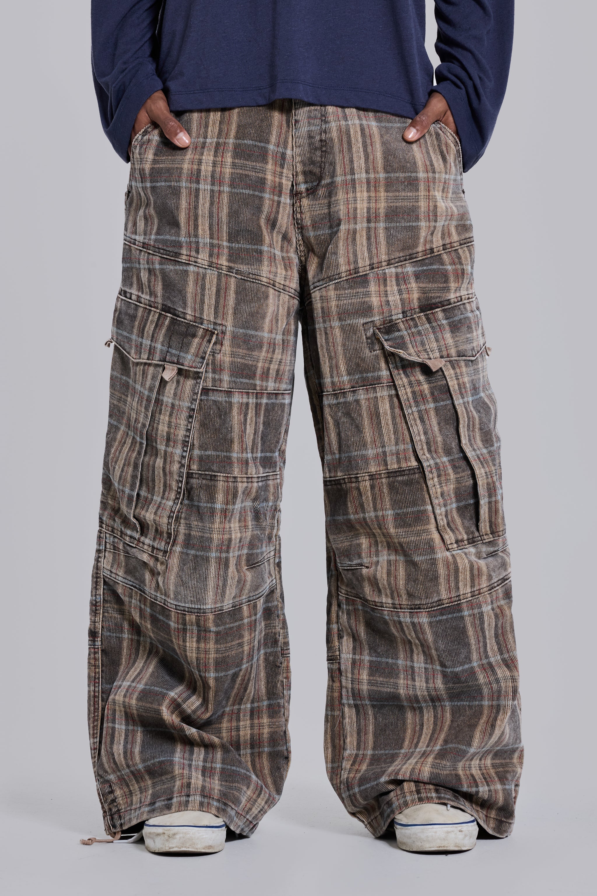 Brown Check Cadet Cargos - Image 3