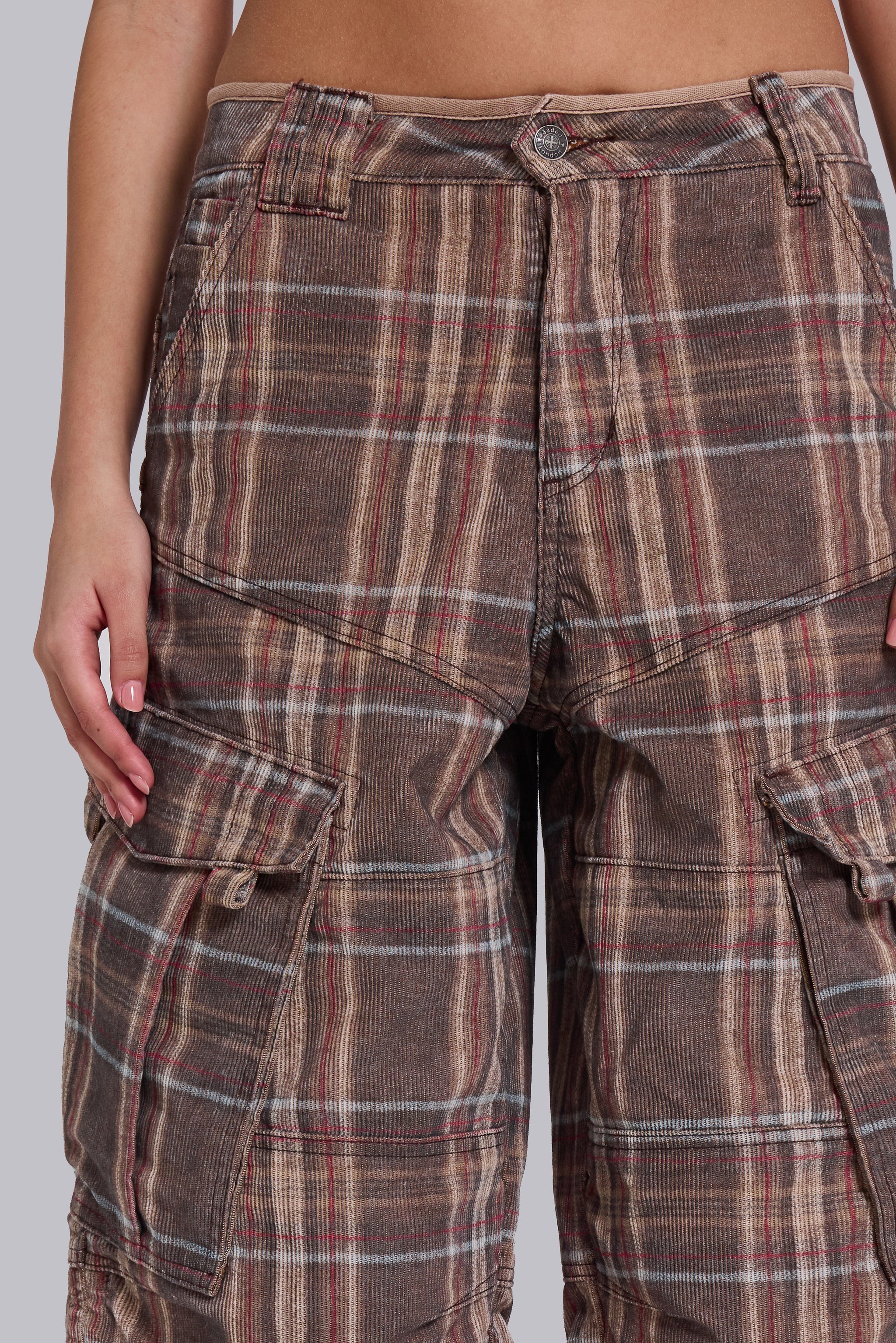 Brown Check Cadet Shorts - Image 4