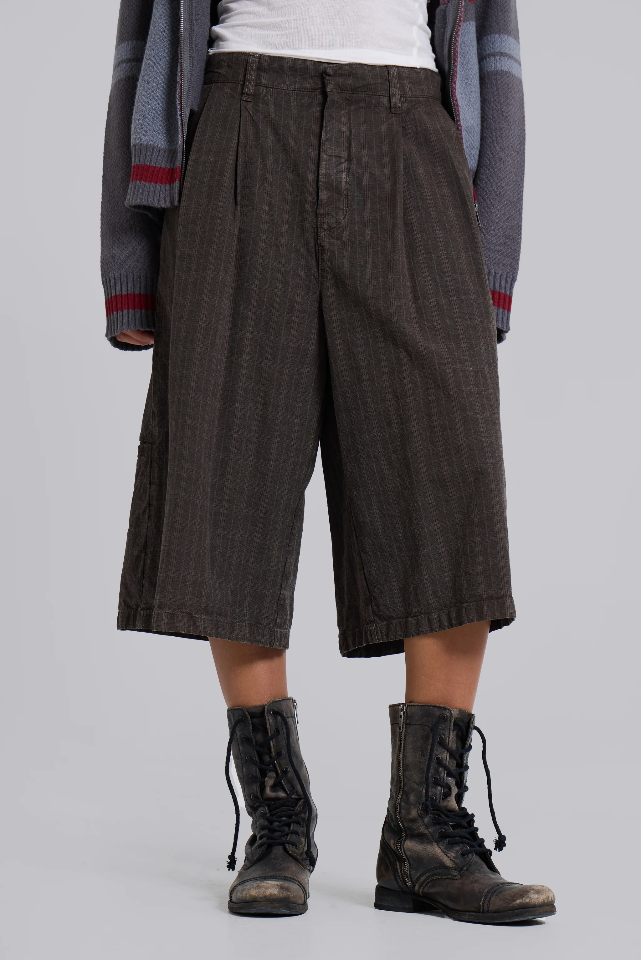 Brown Check Jumbo Jorts - Image 4