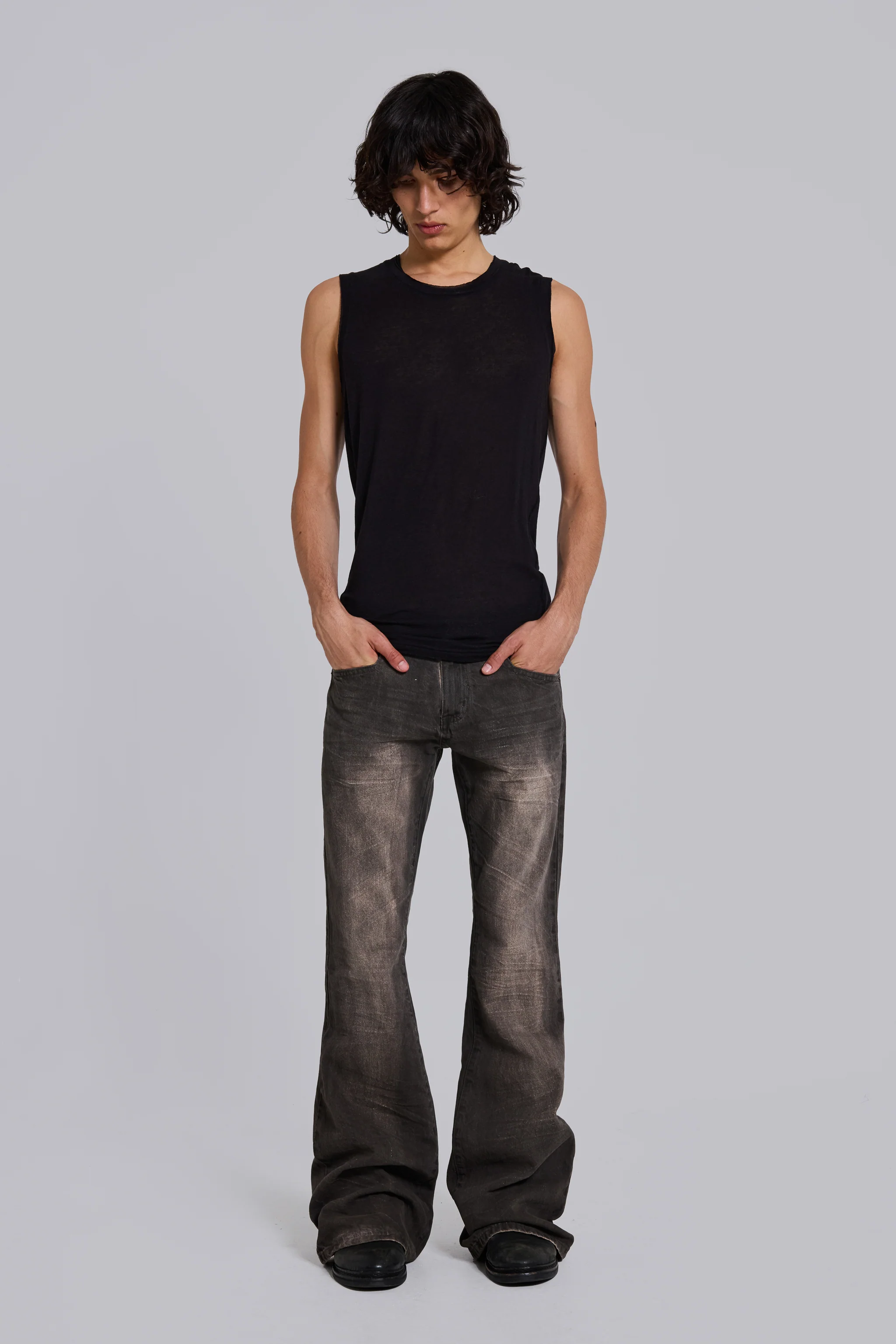 Brown Creased Drift Bootcut Jeans - Image 3