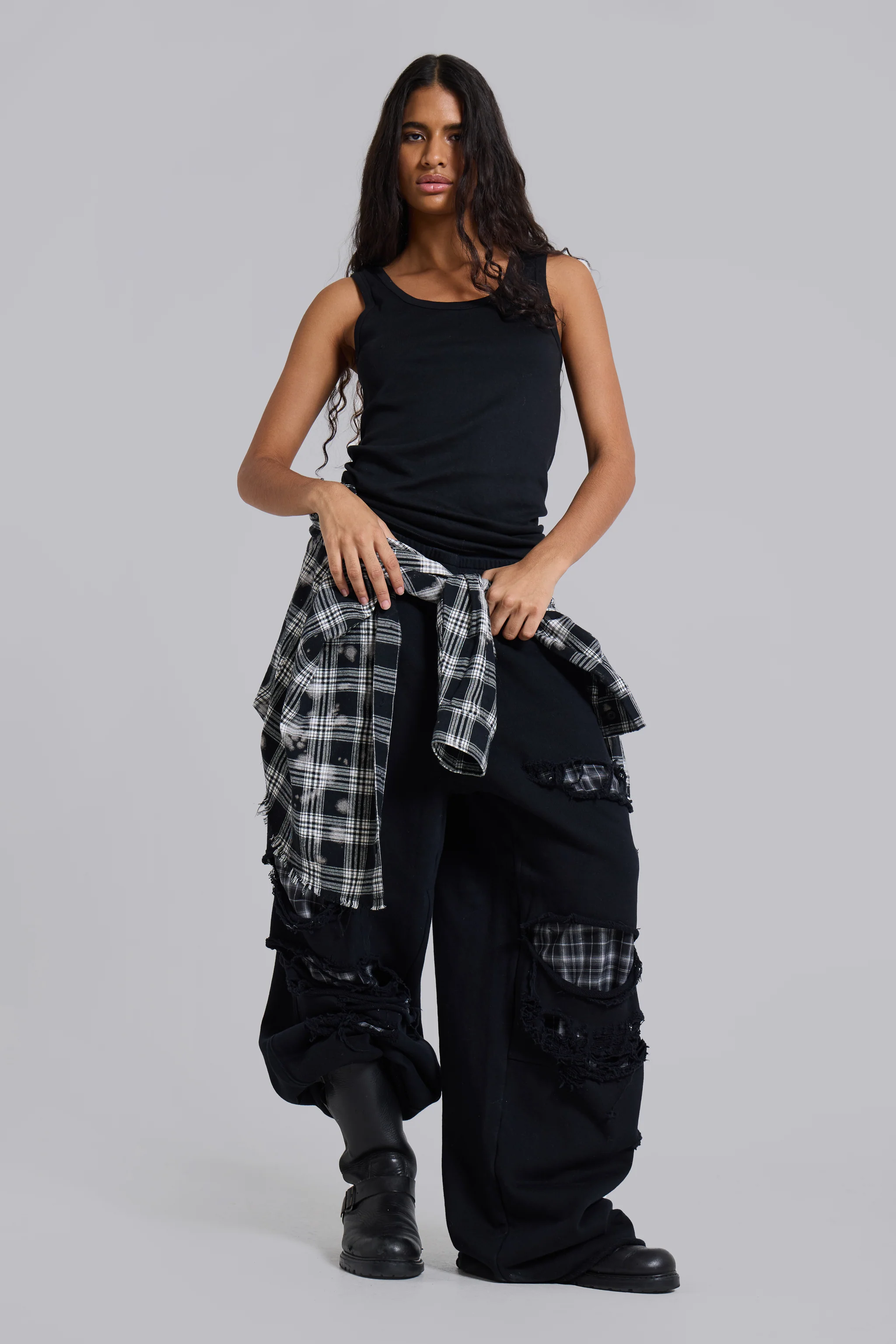 Check Layered Monster Joggers - Image 2