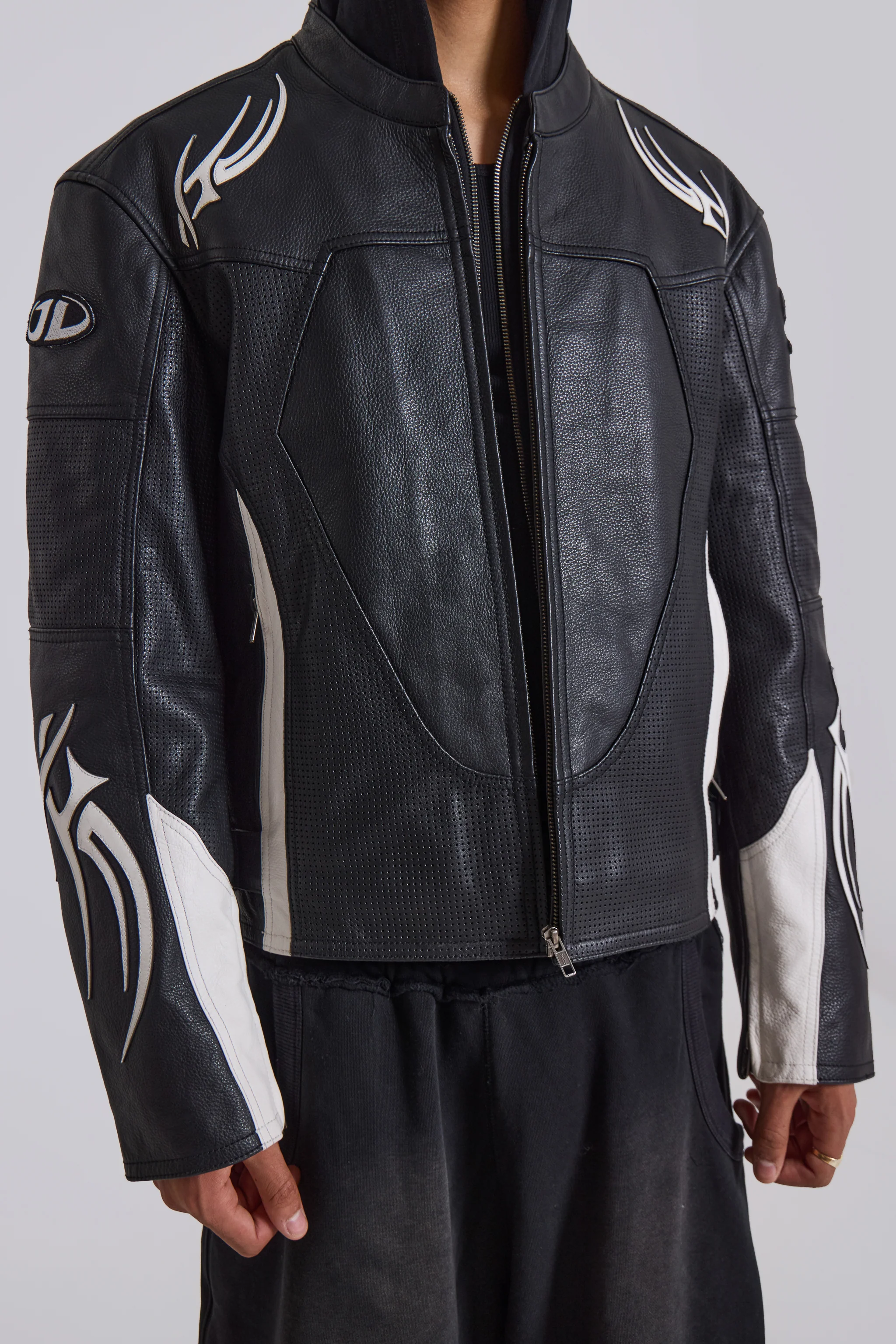 Crash Leather Biker Jacket - Image 11