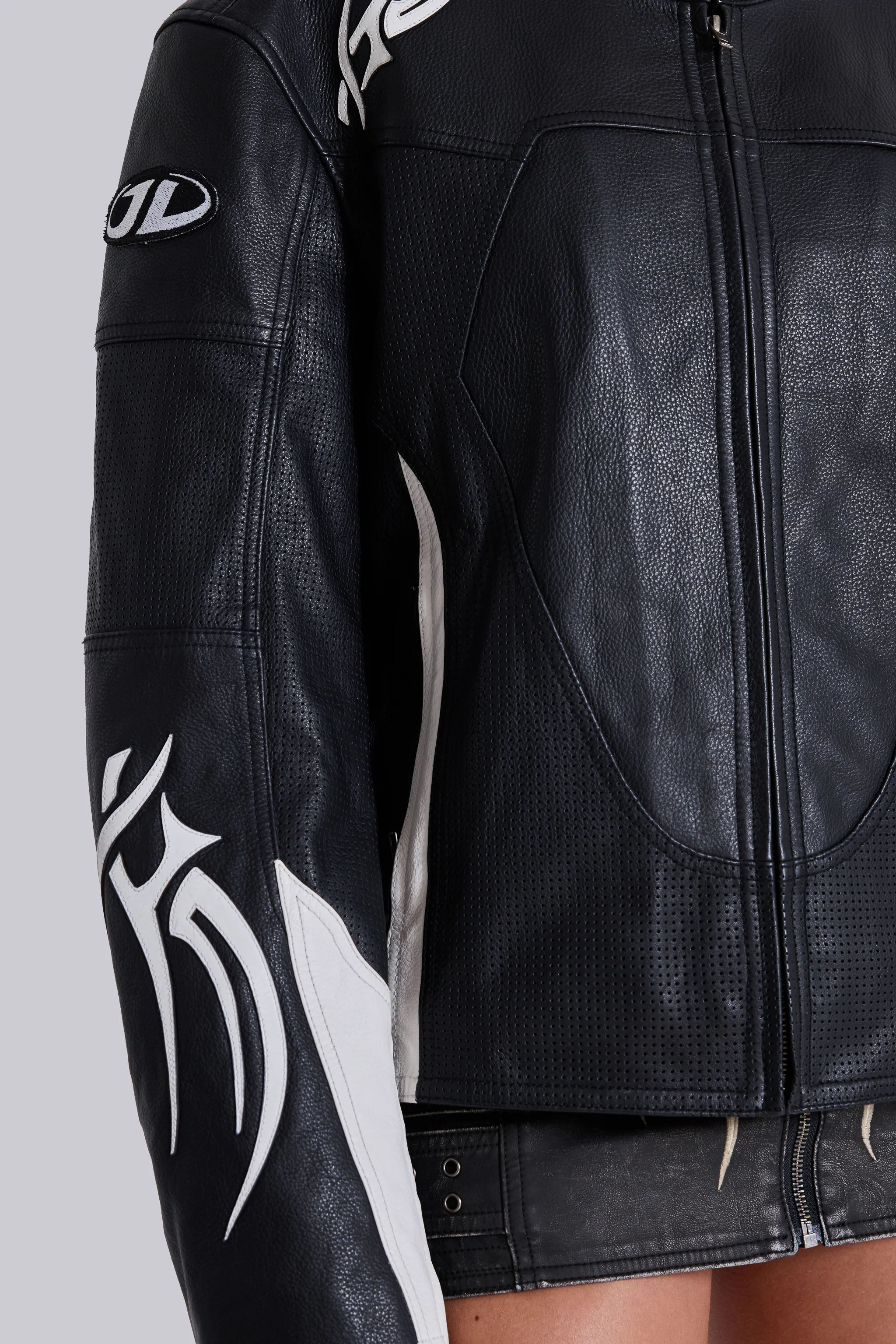 Crash Leather Biker Jacket - Image 8