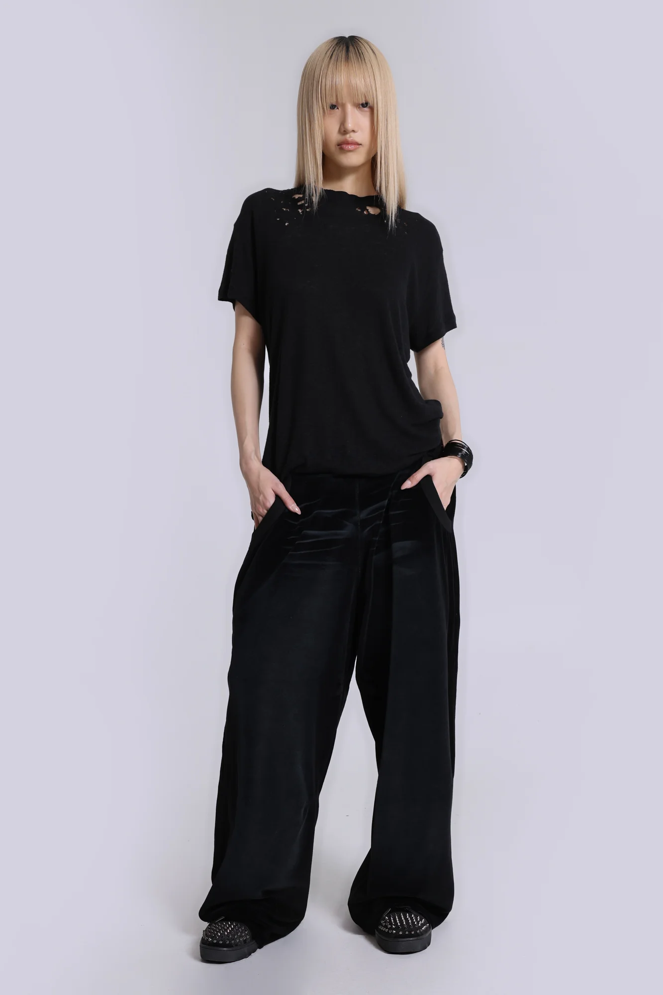 Denim Wash Velour Monster Joggers - Image 6