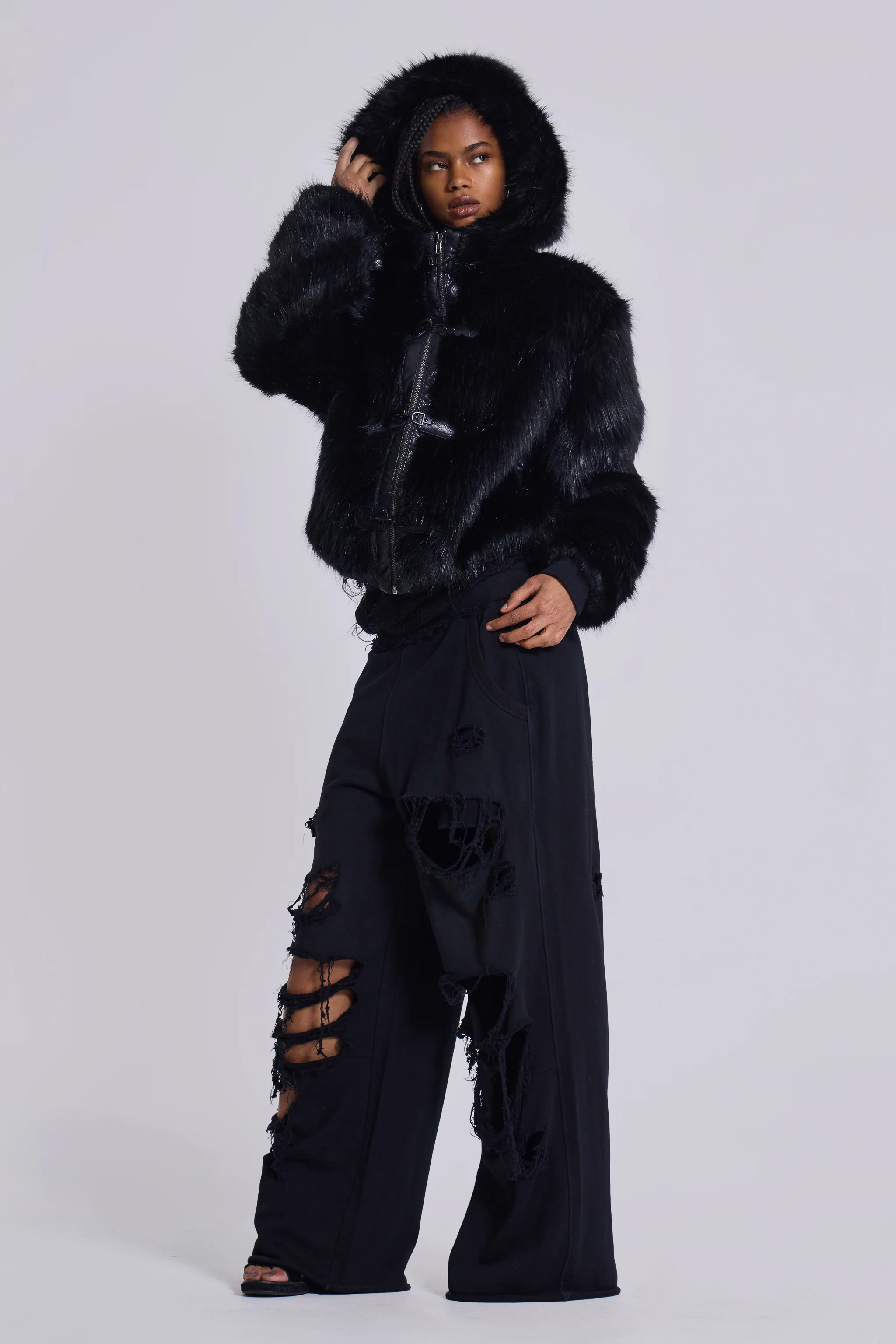 Distressed Black Baggy Monster Joggers - Image 6