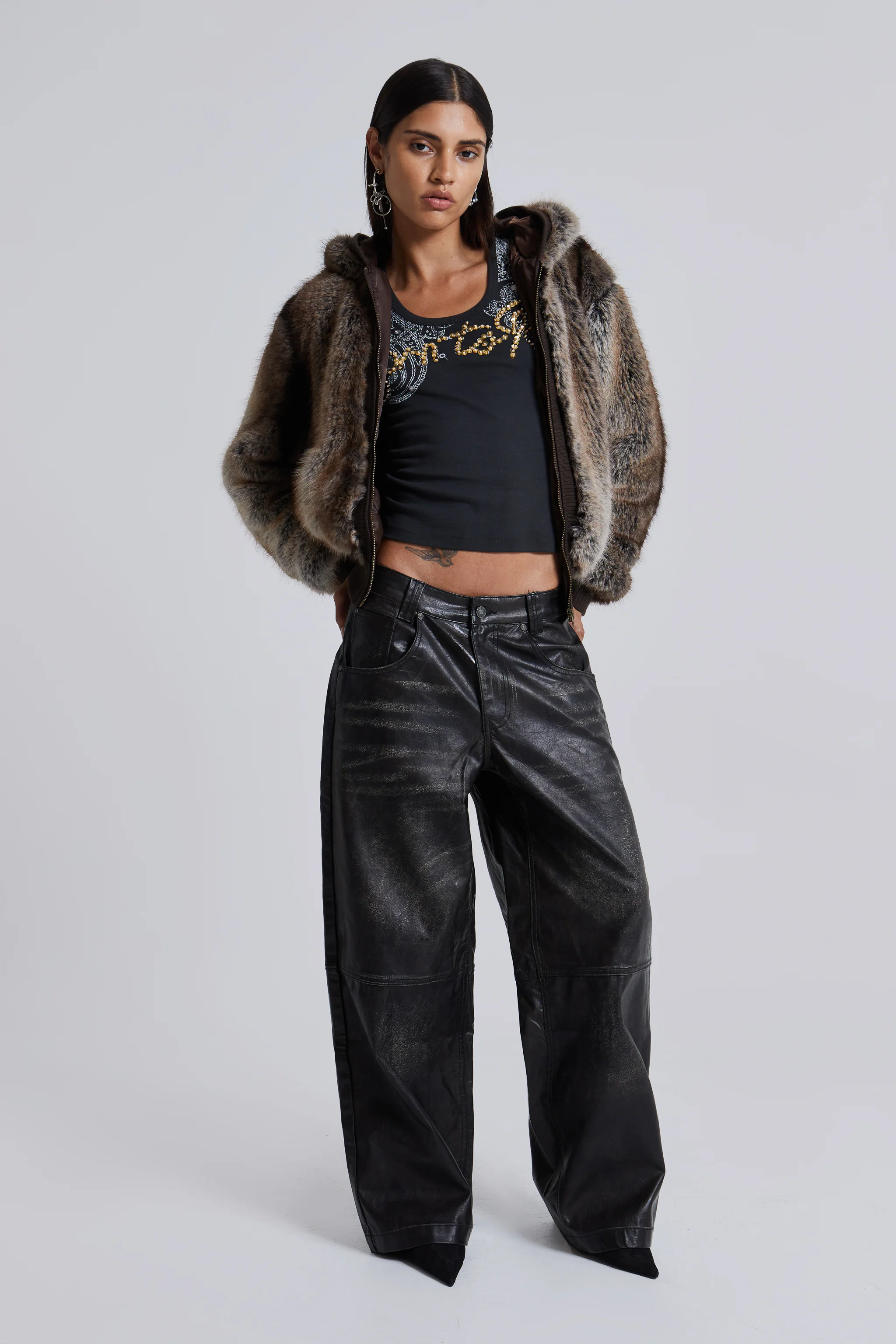 Ash Faux Leather Colossus Trousers - Image 4