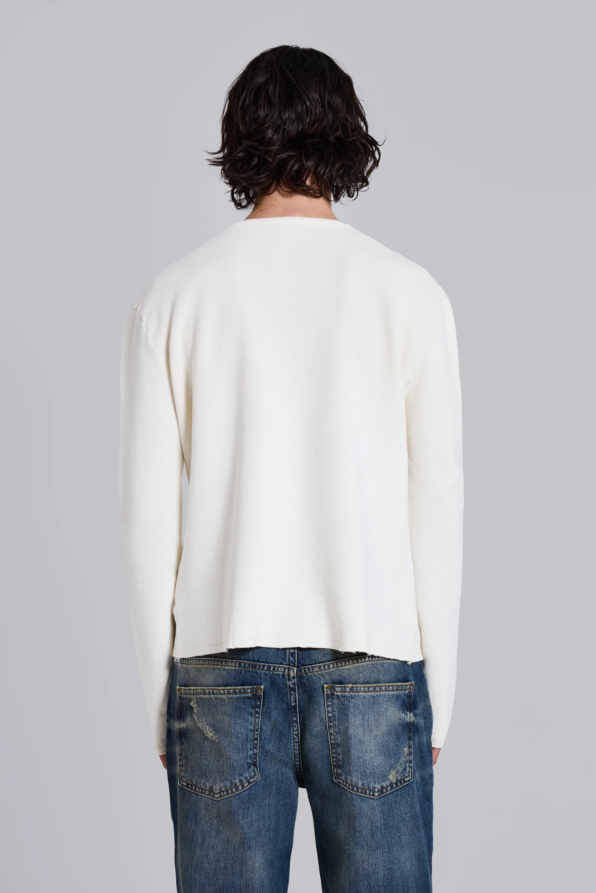 Ecru Waffle Henley Top - Image 4