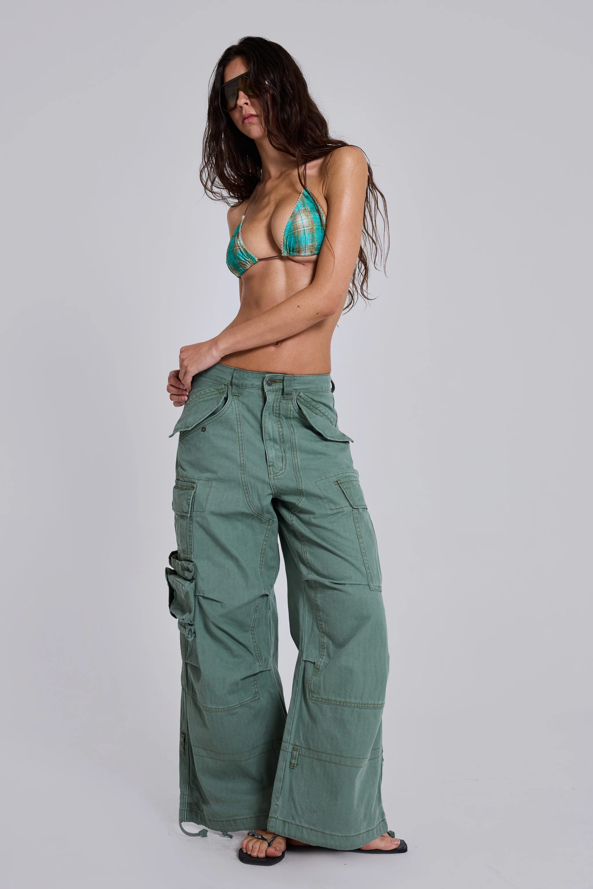 Freda Check Triangle Bikini Top - Image 13