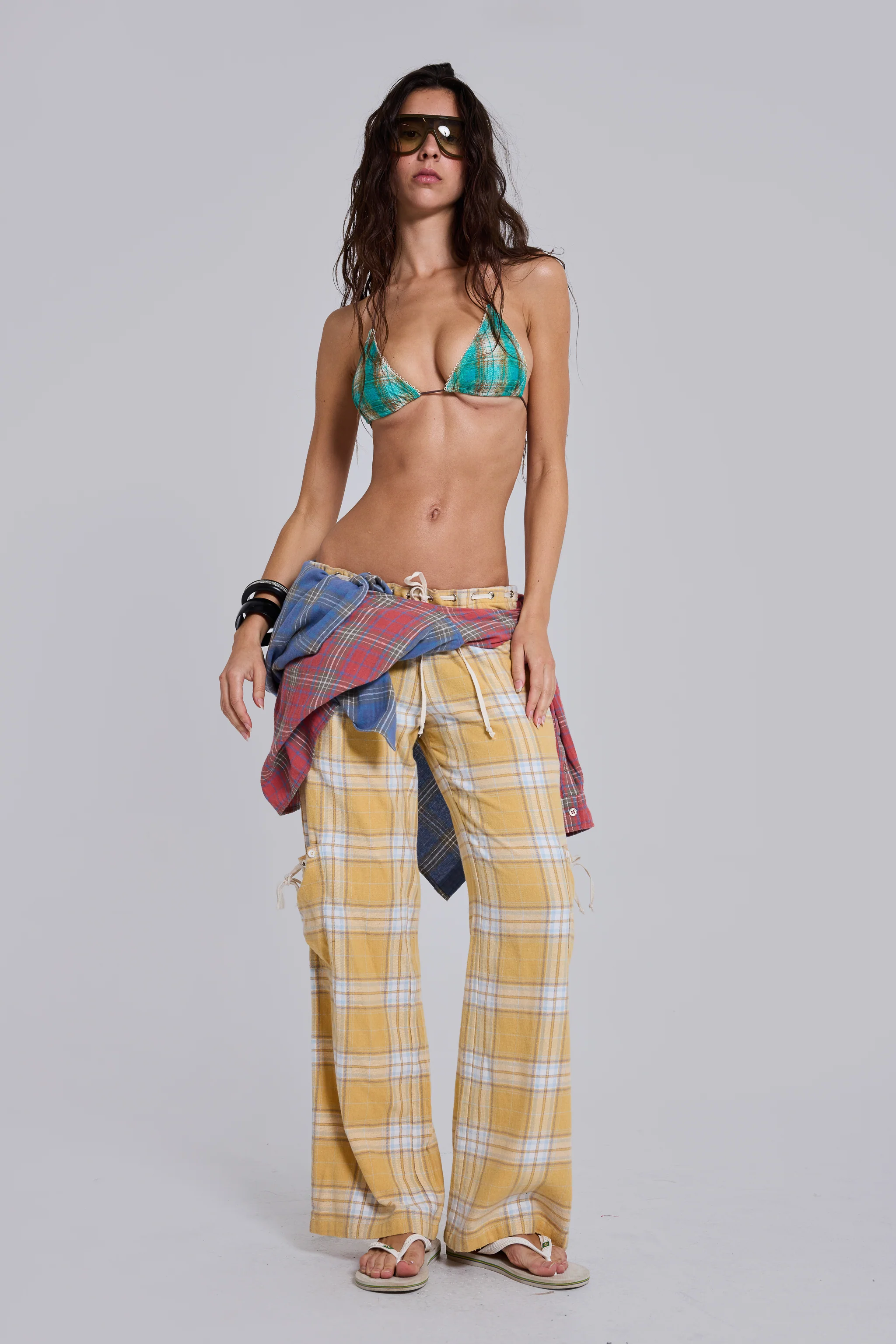 Freda Check Triangle Bikini Top - Image 8