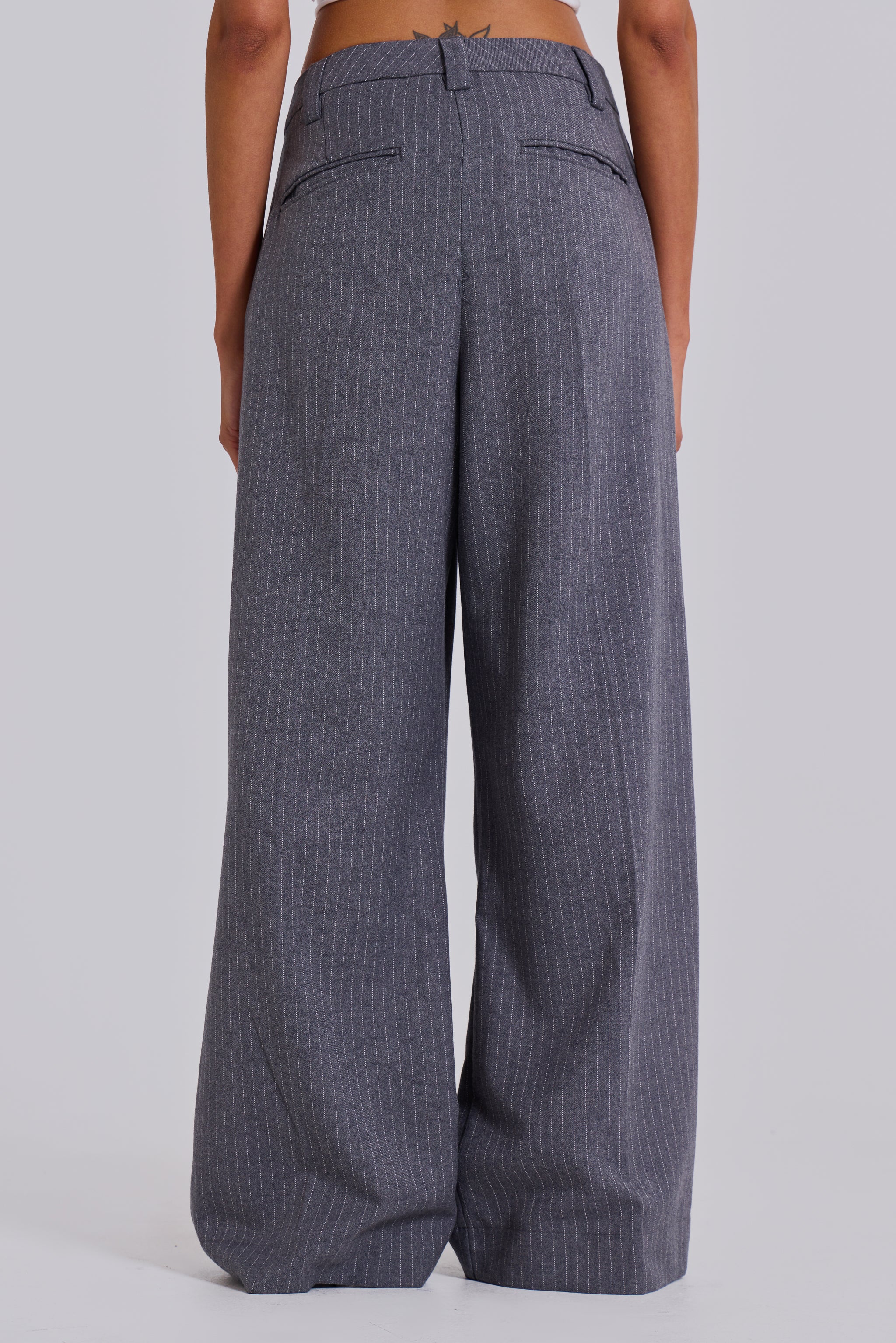 Goliath Light Grey Pinstripe Suit Pants - Image 4