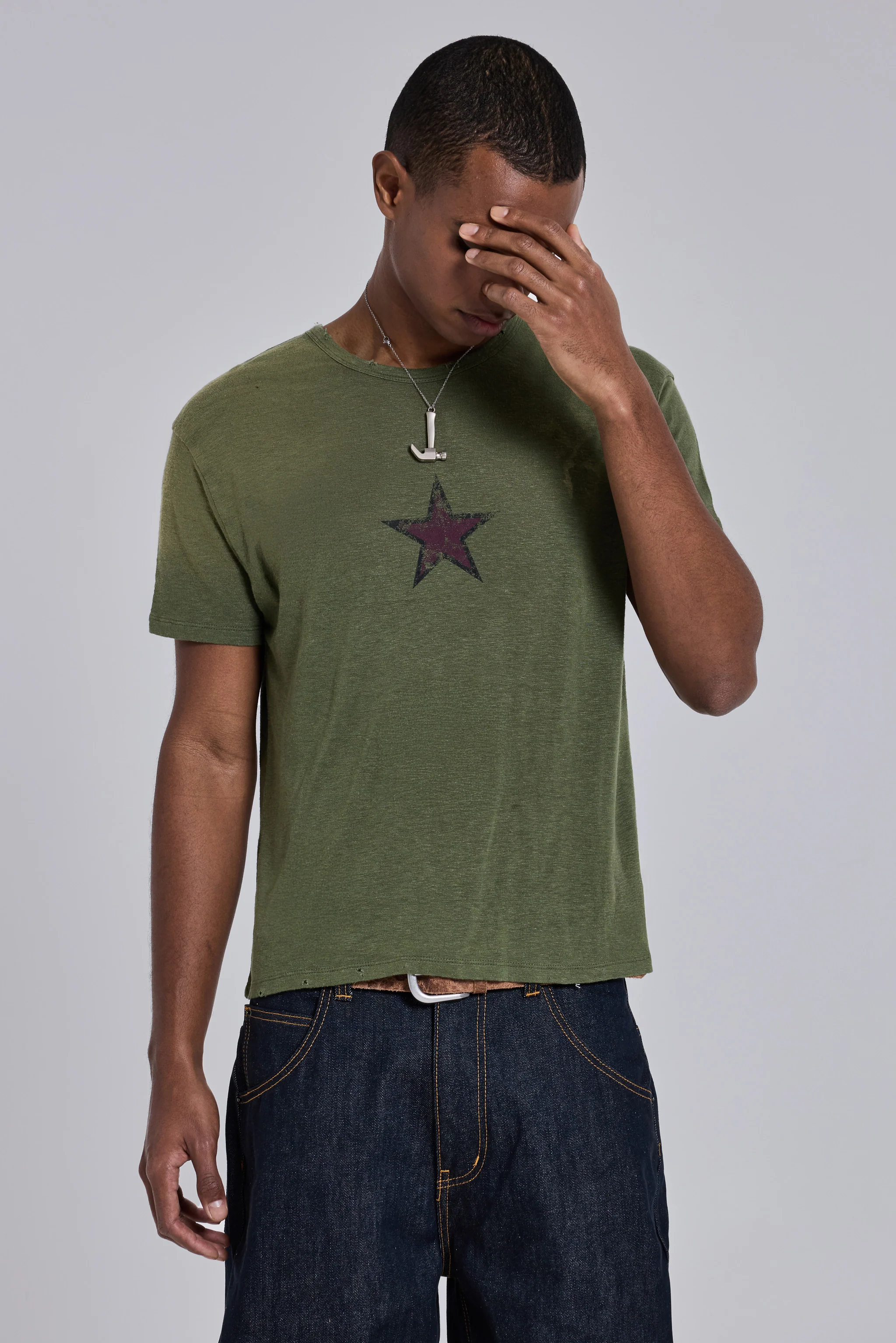 Green Star Sun Faded T-Shirt - Image 8