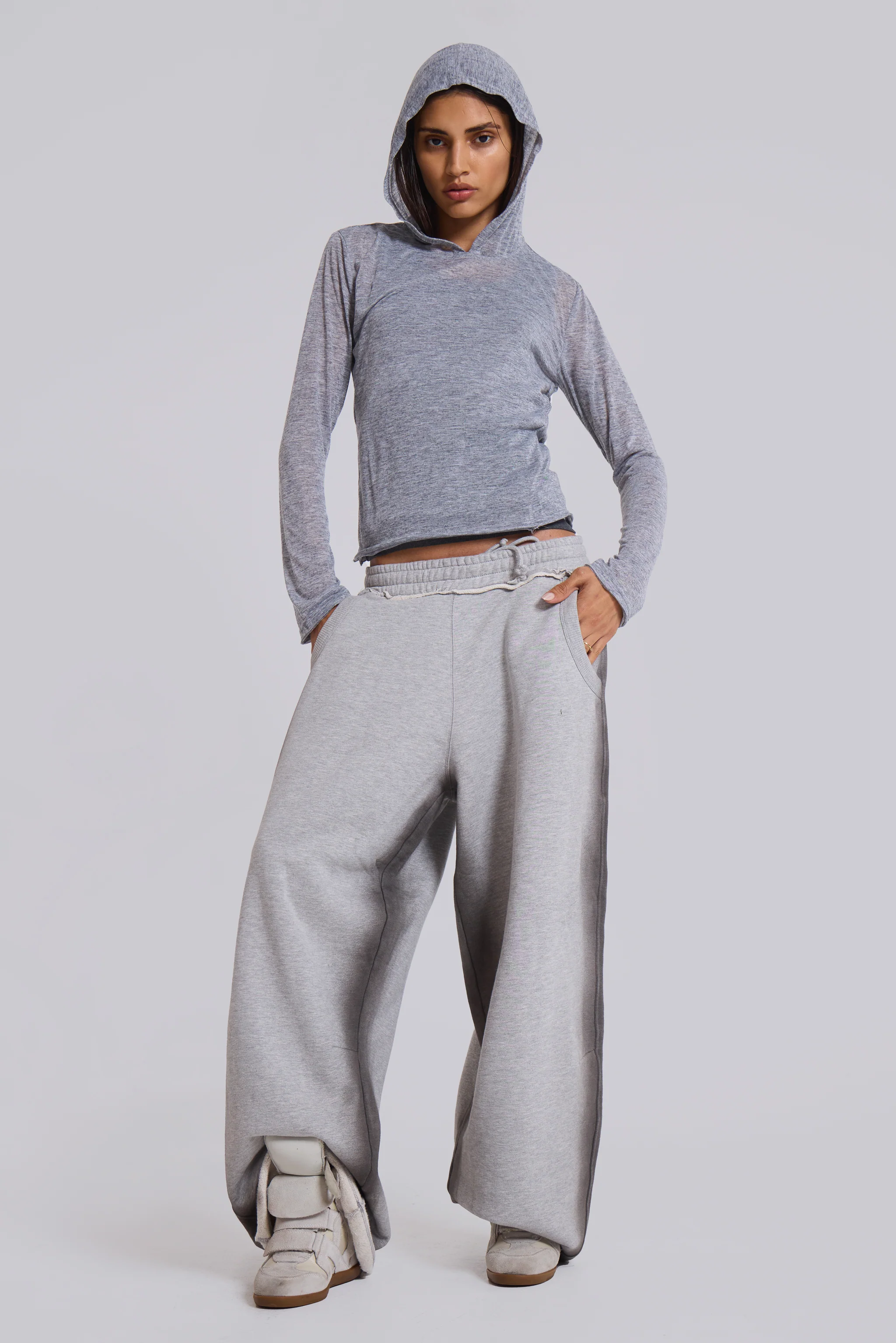Grey Marl Mist Hoodie - Image 11
