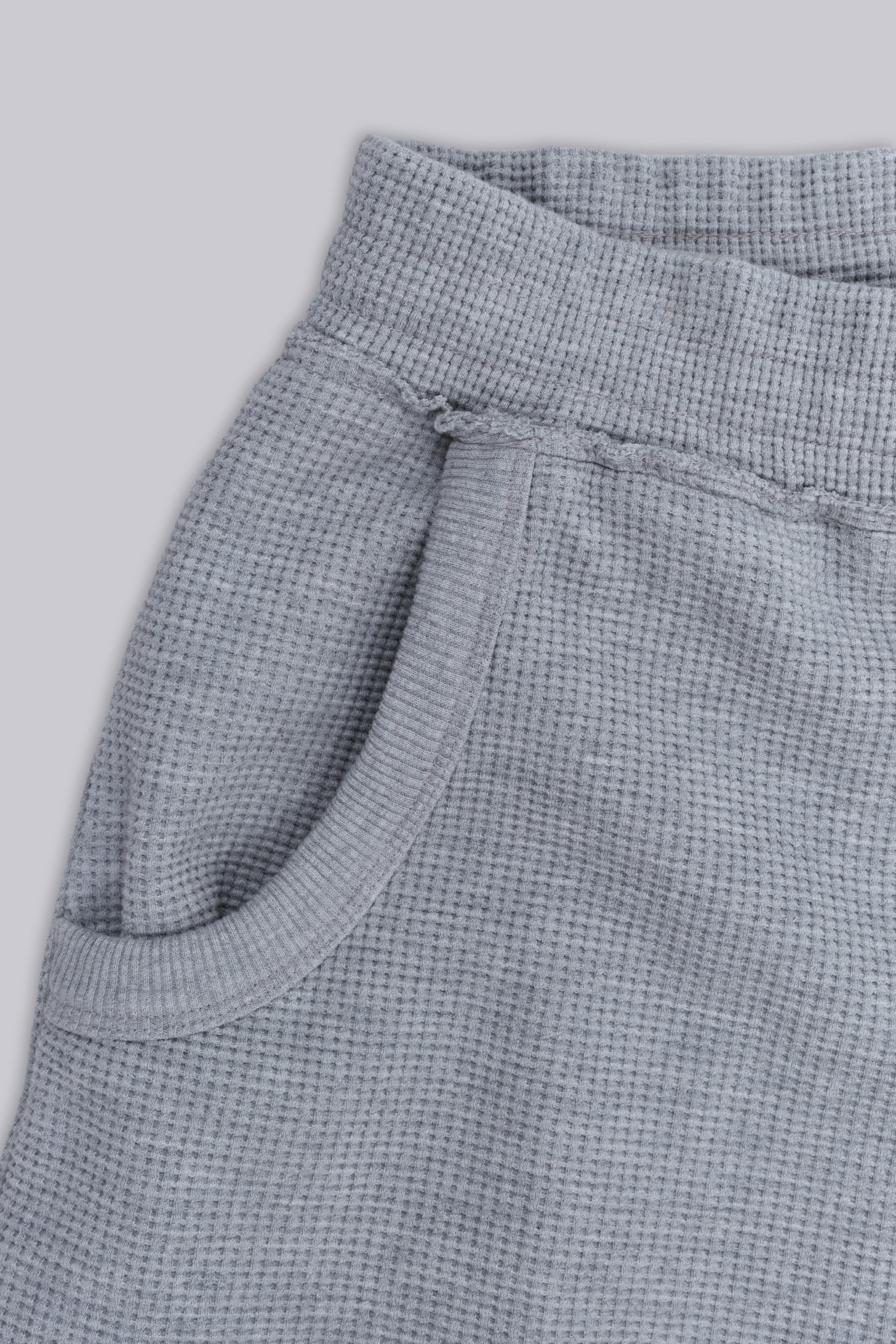 Grey Marl Waffle Monster Jogger Shorts - Image 15