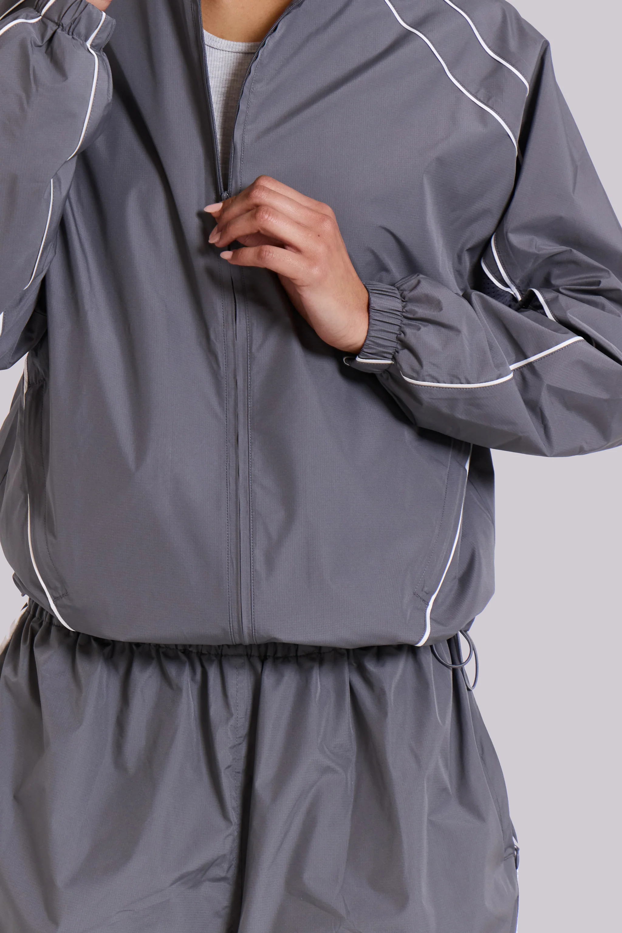 Grey Vapor Tracksuit Top - Image 7