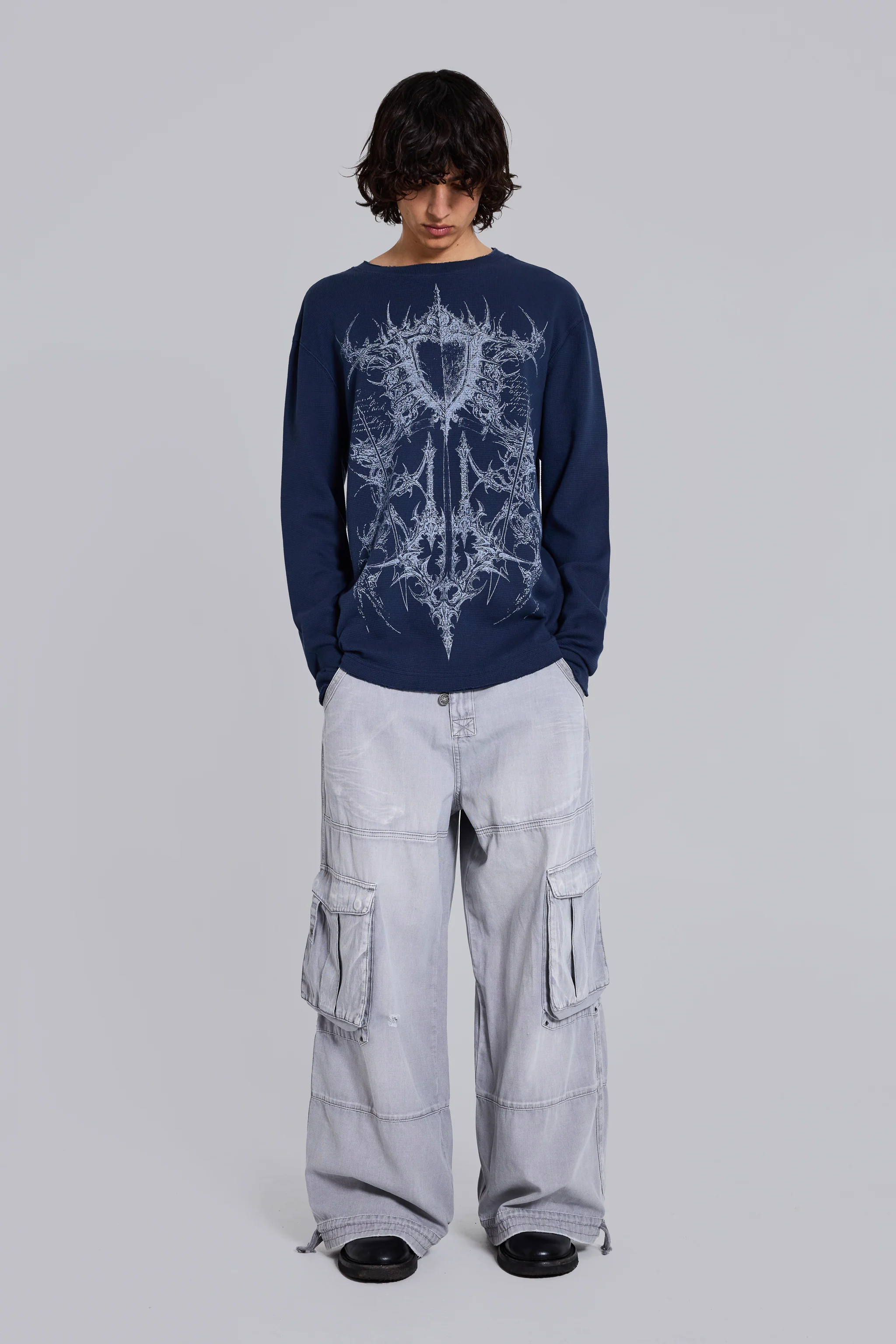 Kasper Digi Waffle Navy T-Shirt - Image 3
