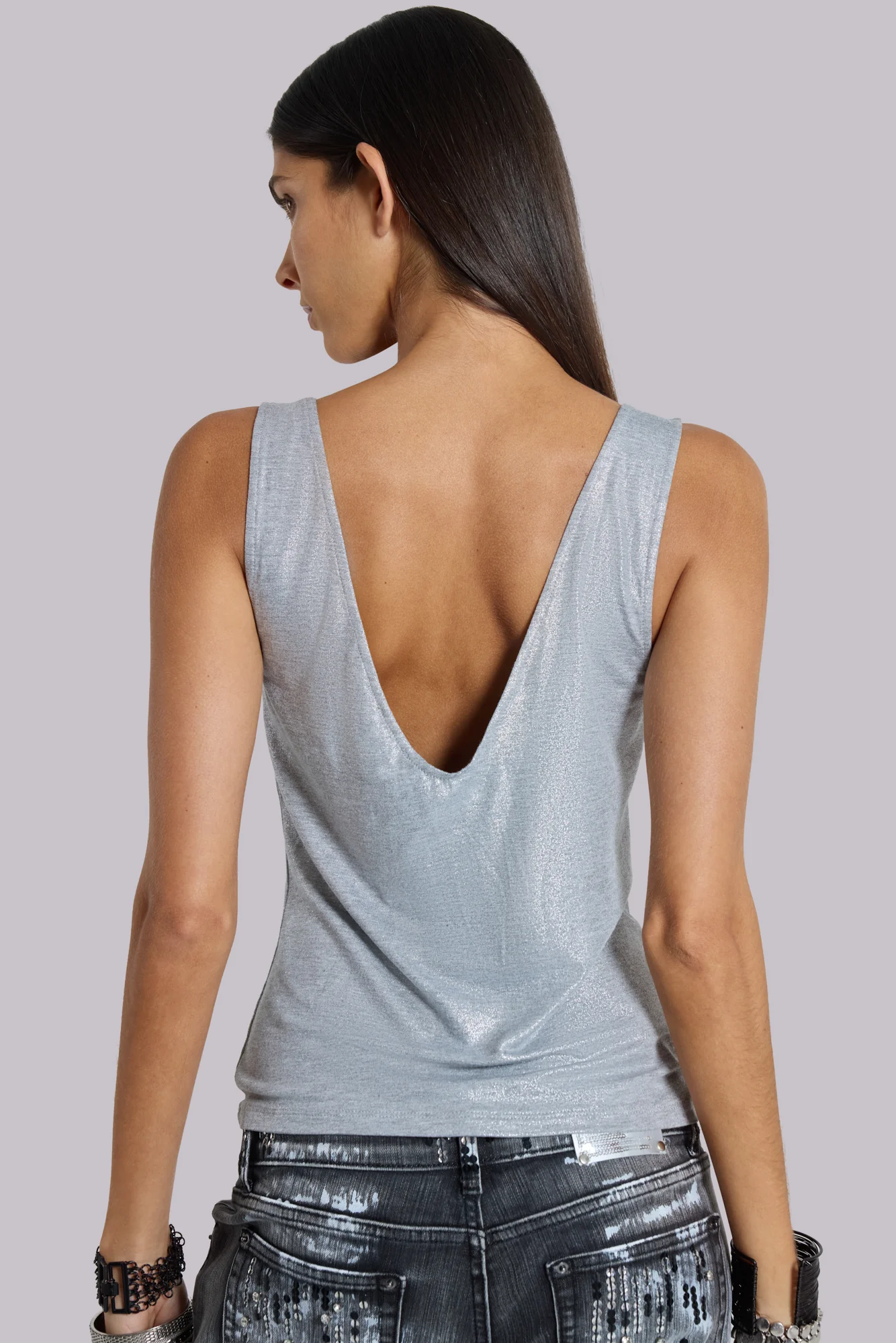 Kate Studded Plunge Vest Top - Image 4