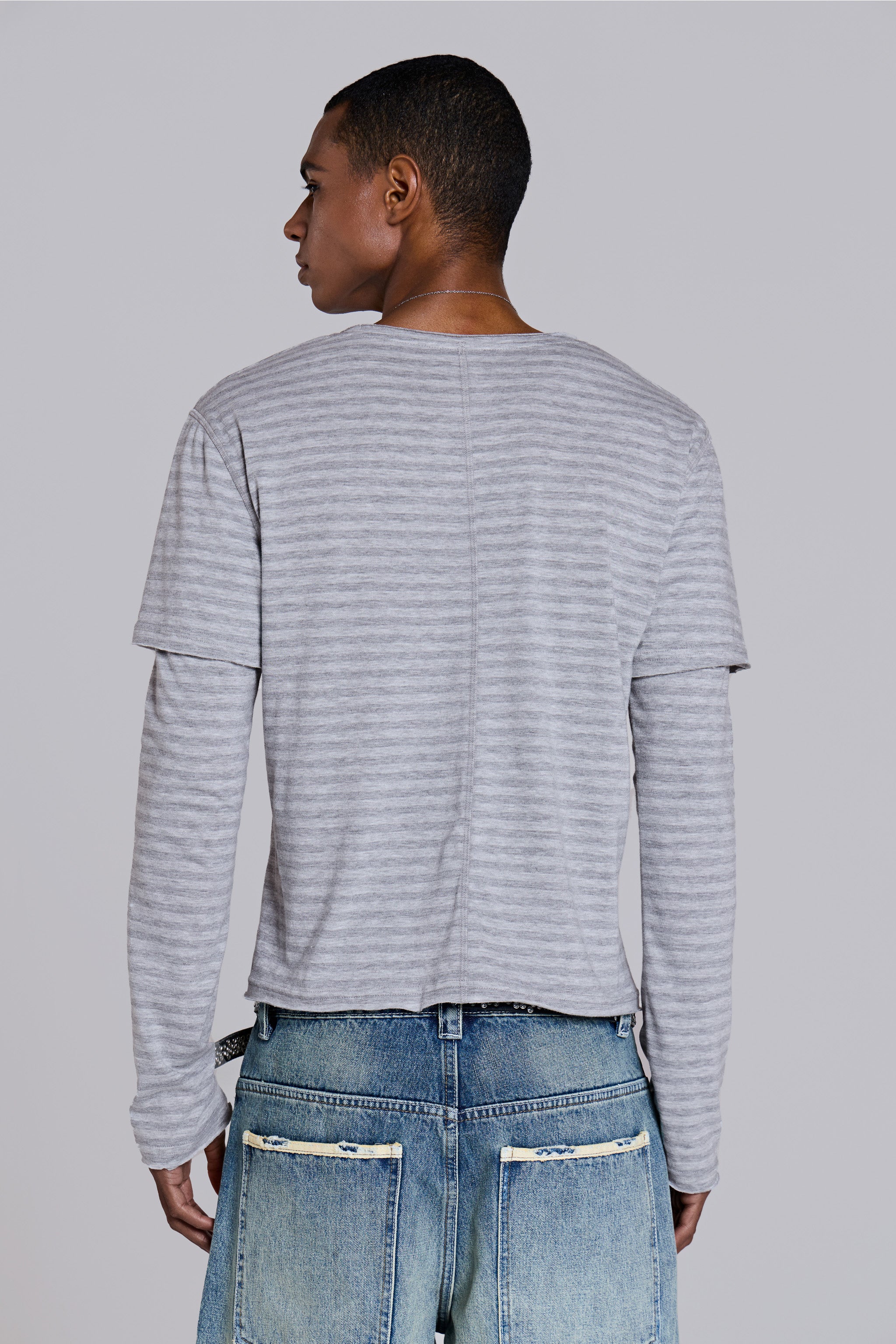 Line Double Layer Long Sleeve Top - Image 4