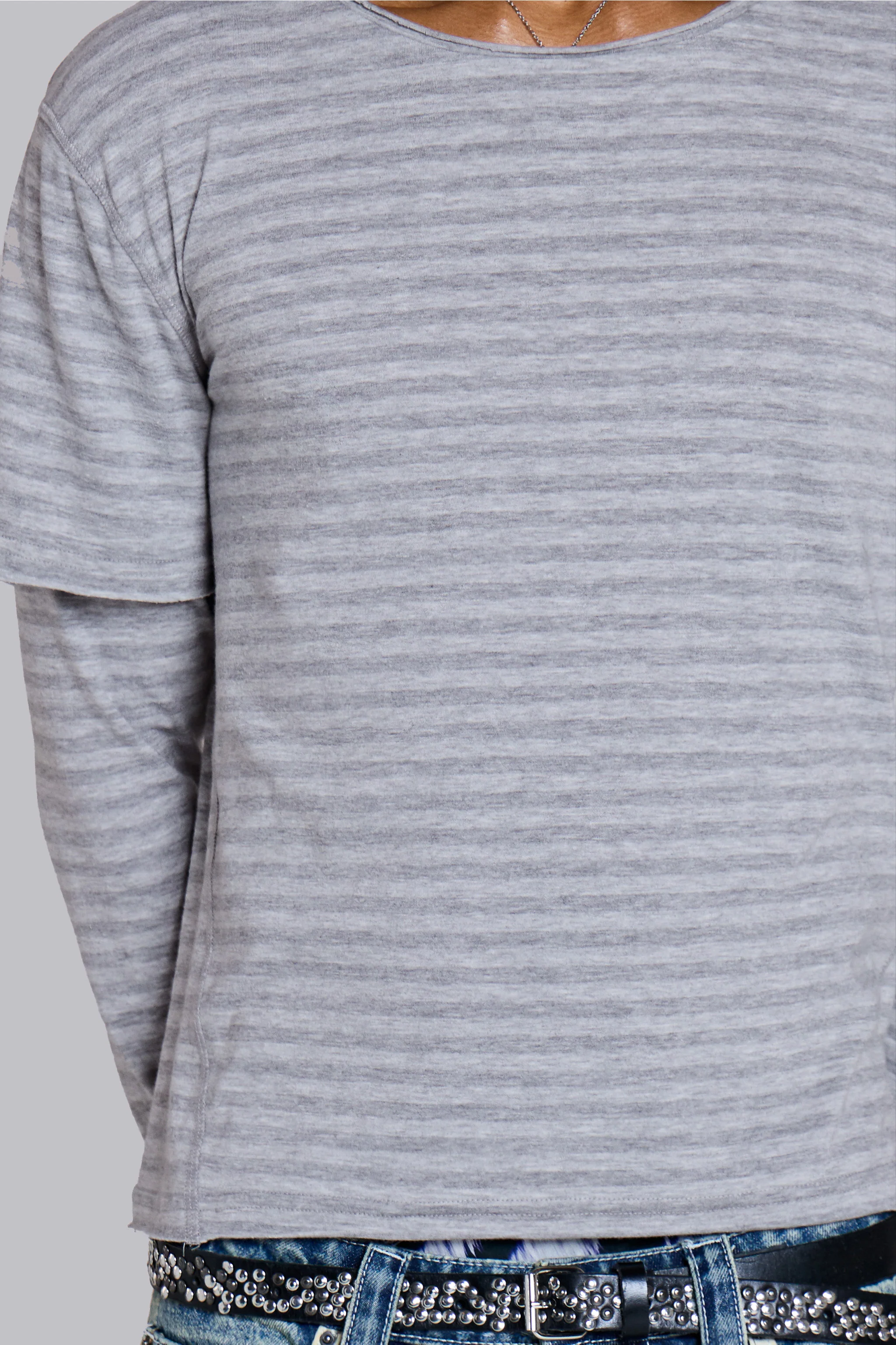 Line Double Layer Long Sleeve Top - Image 8