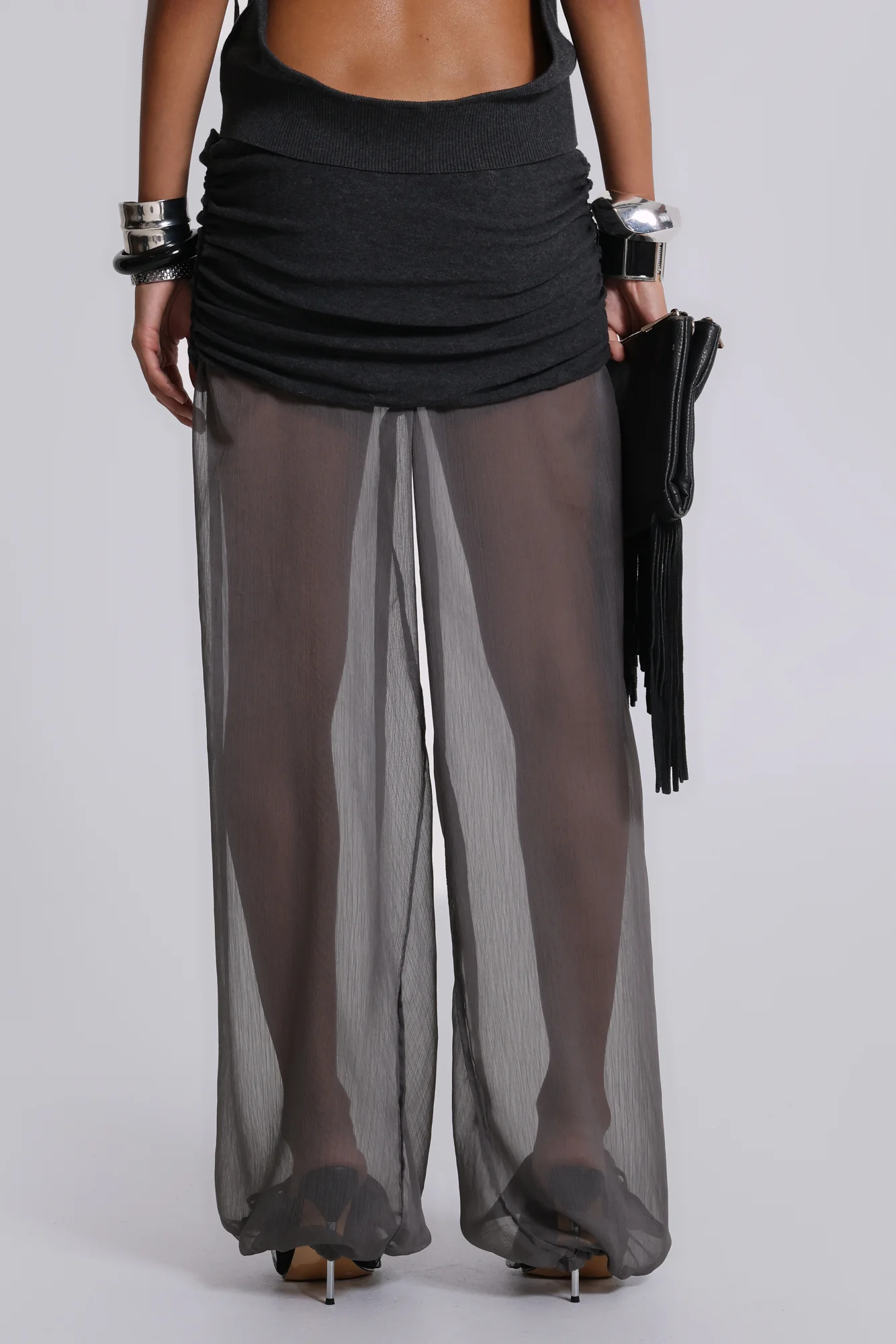 Lurien Knit and Chiffon Balloon Pants - Image 4