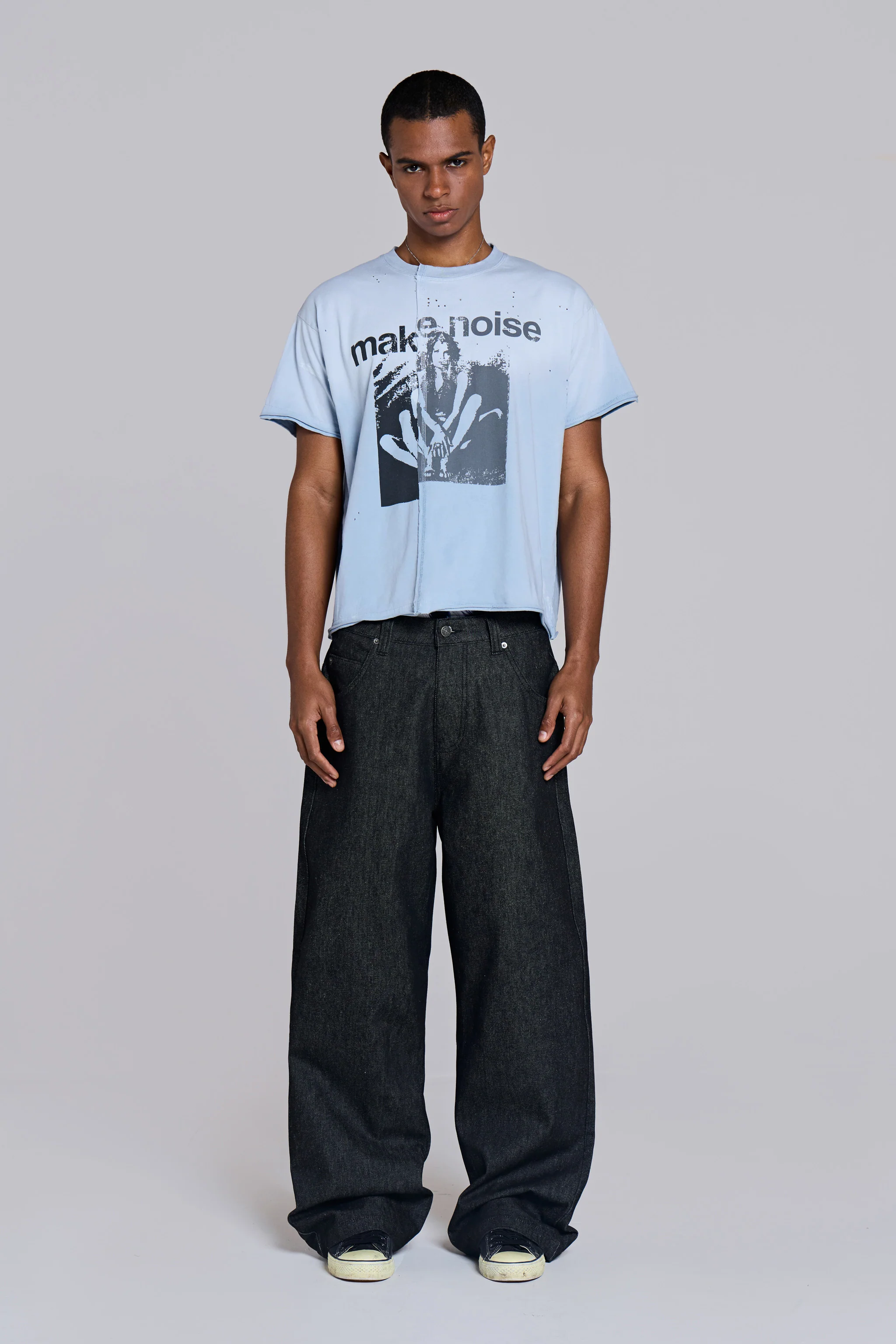 Make Noise Spliced Cropped T-Shirt - Image 3