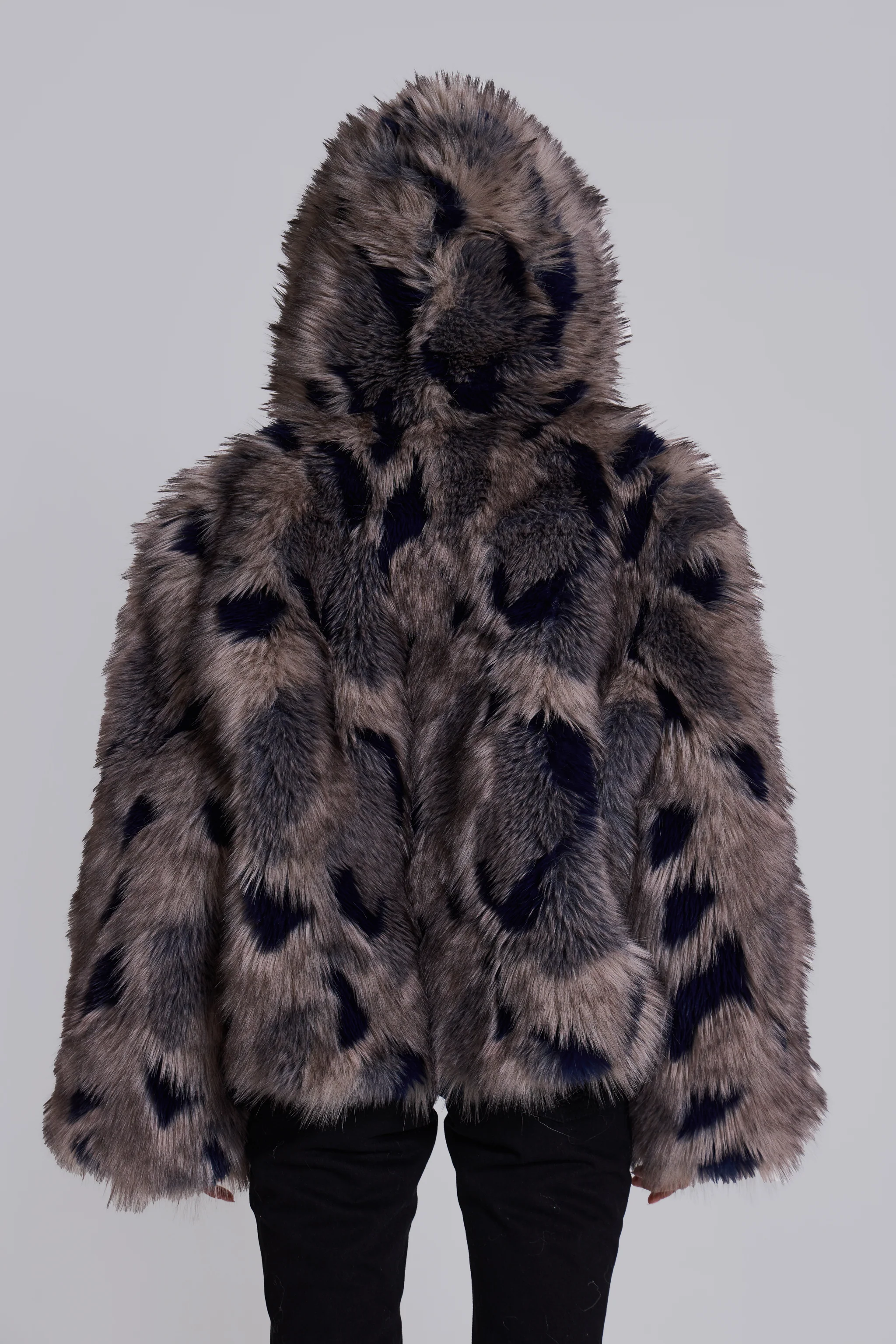 Mara Oversized Faux Fur Coat in Ashen - Image 8