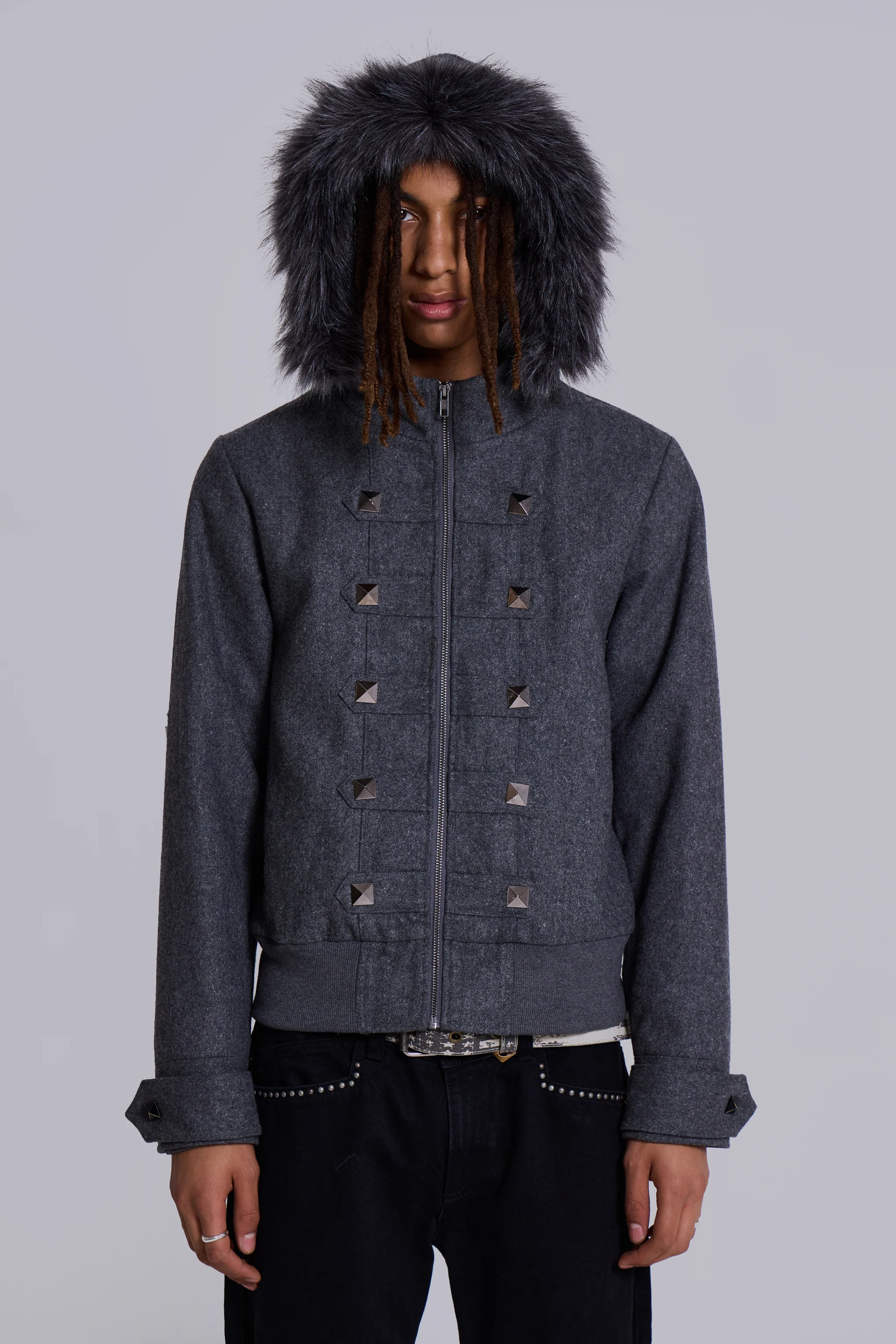 Marl Military Hooded Jacket - Image 4