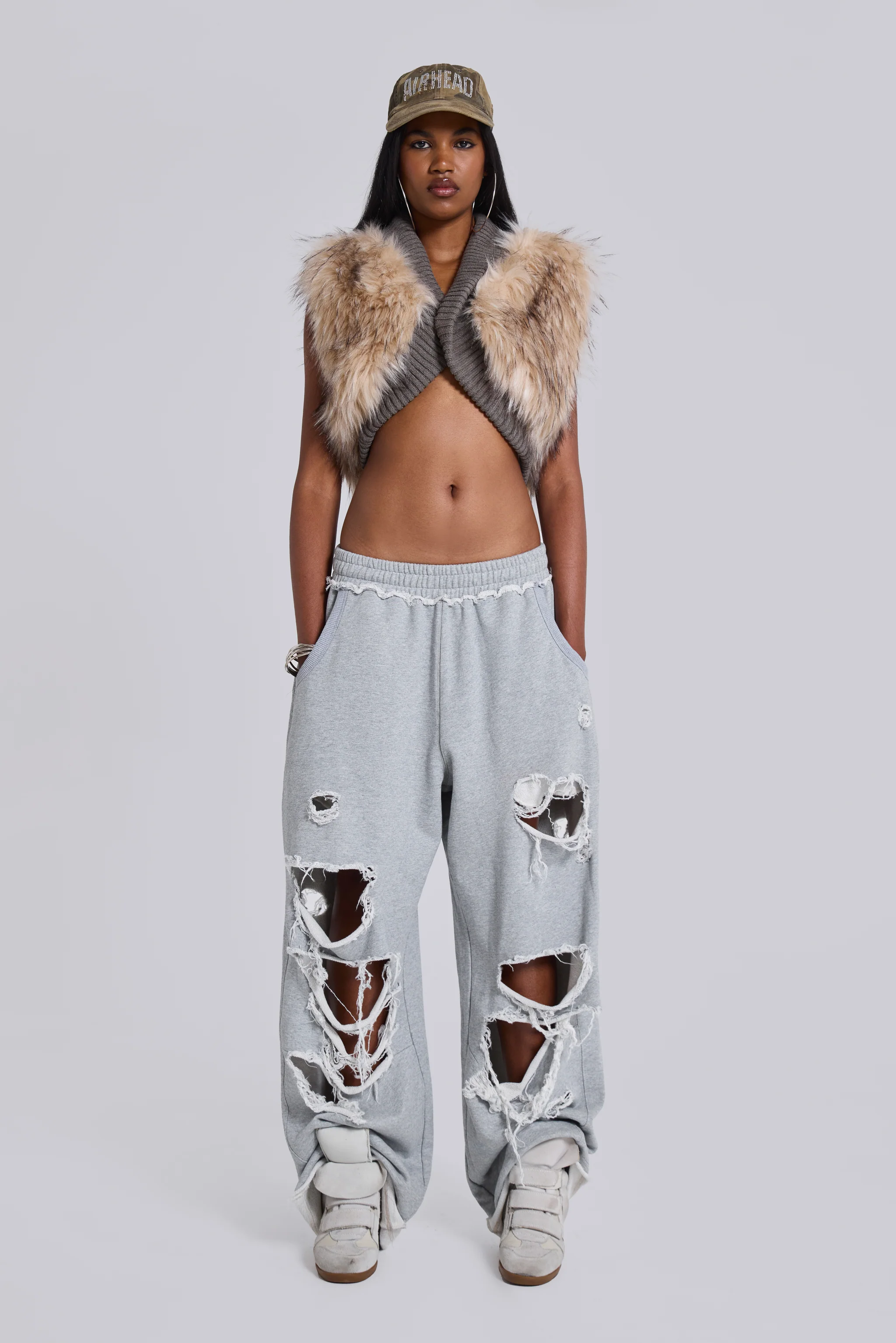 Meka Faux Fur Knit Shrug - Image 3