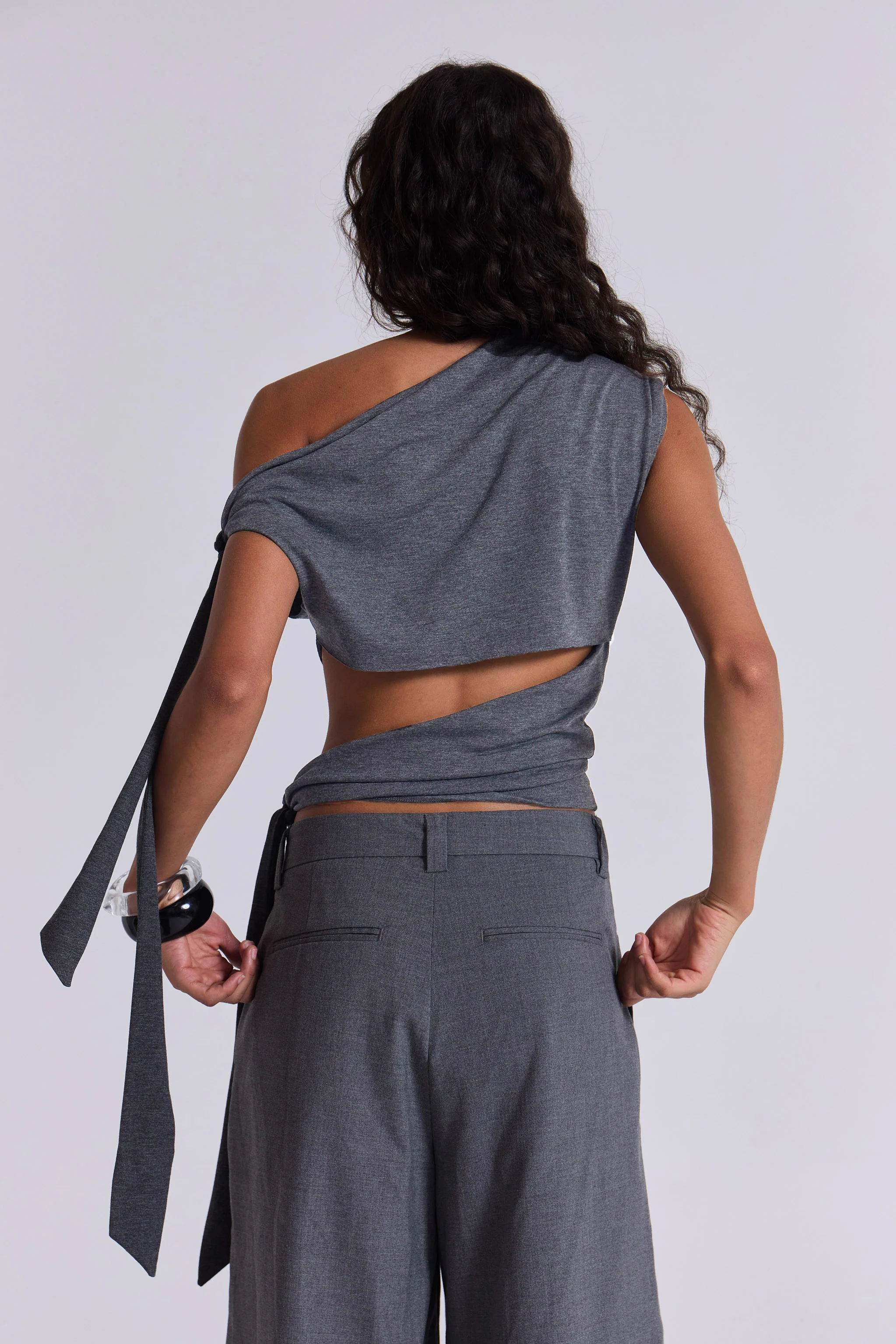 Mena Asymmetric Top in Grey - Image 5