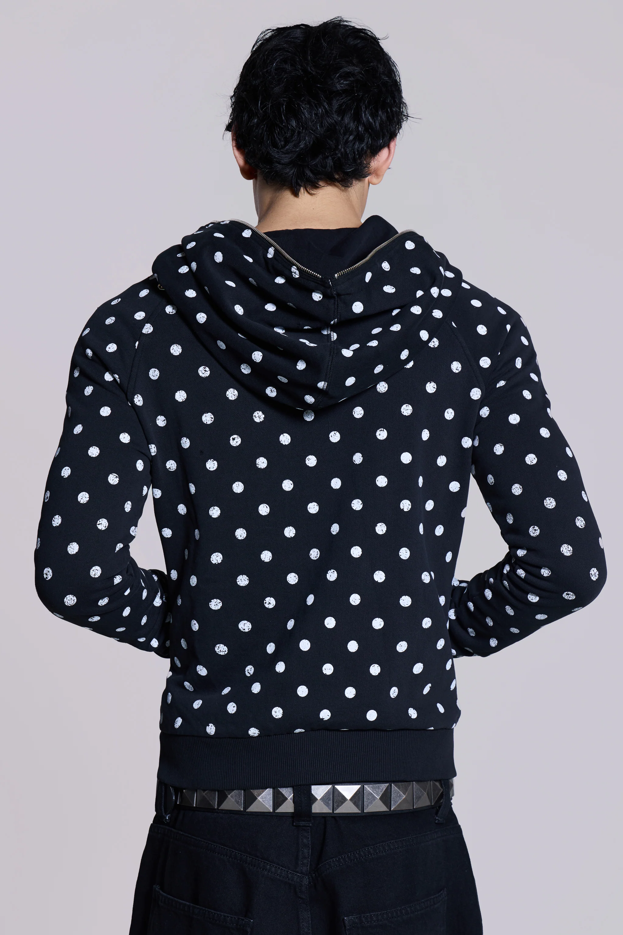 Mono Black Polkadot Hoodie - Image 4