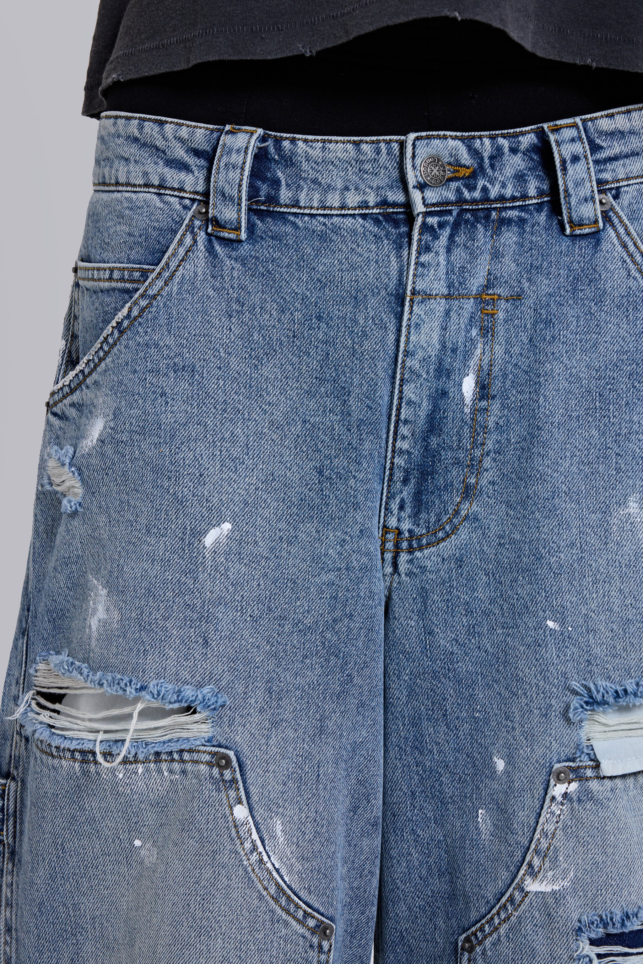 Blue Vintage Distressed Carpenter Jeans - Image 6