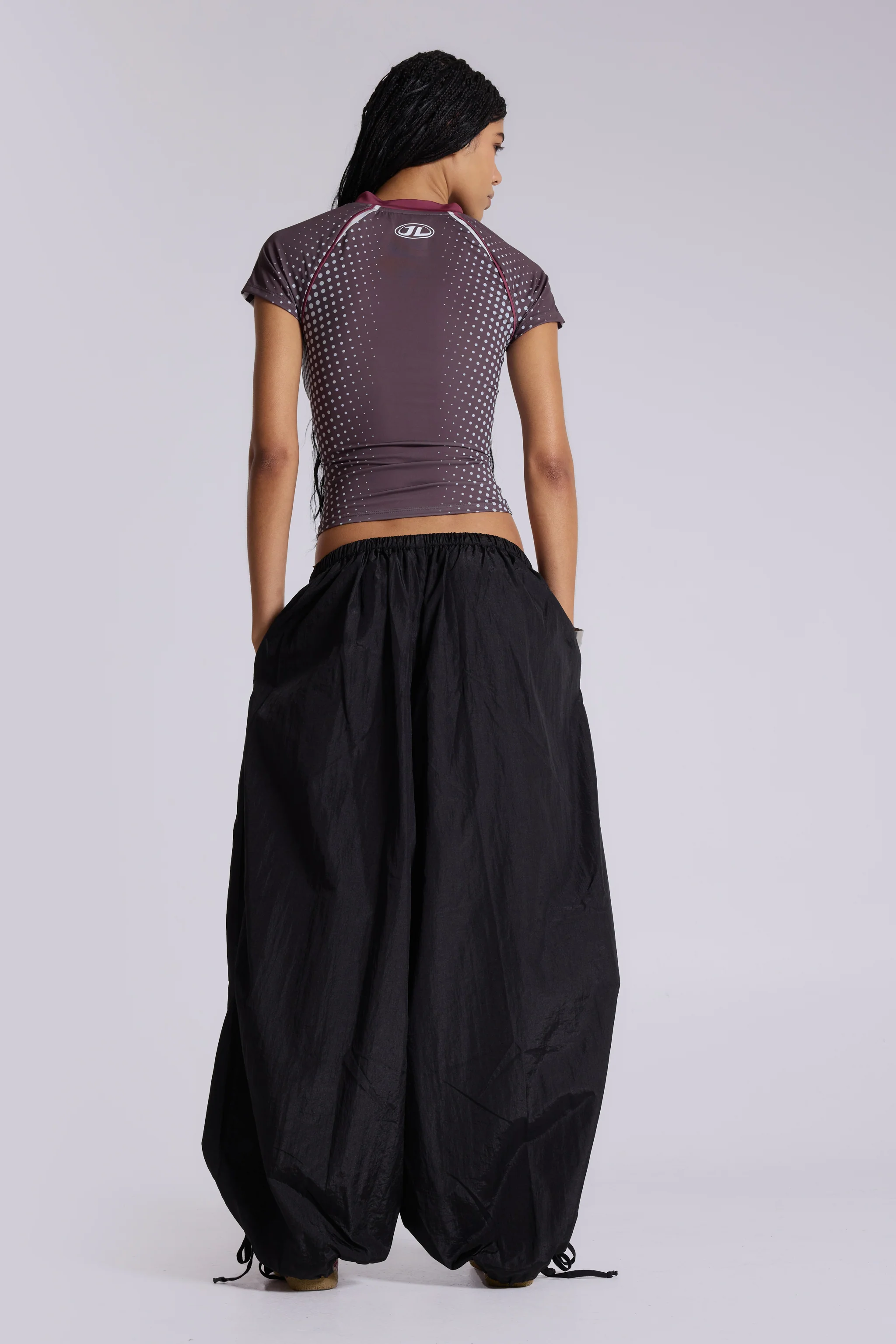 Nexis Nylon Balloon Parachute Pants in Black - Image 6