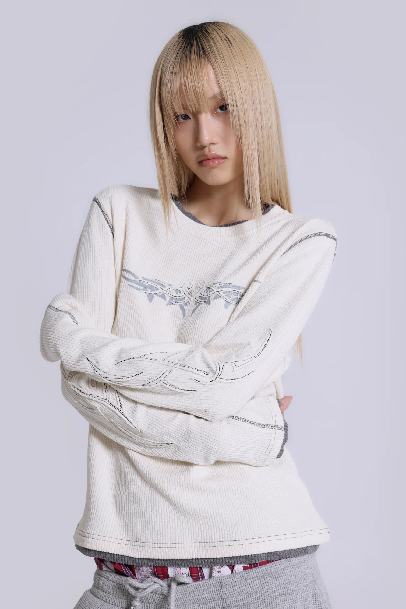 Off White Tattoo Applique Tee - Image 2