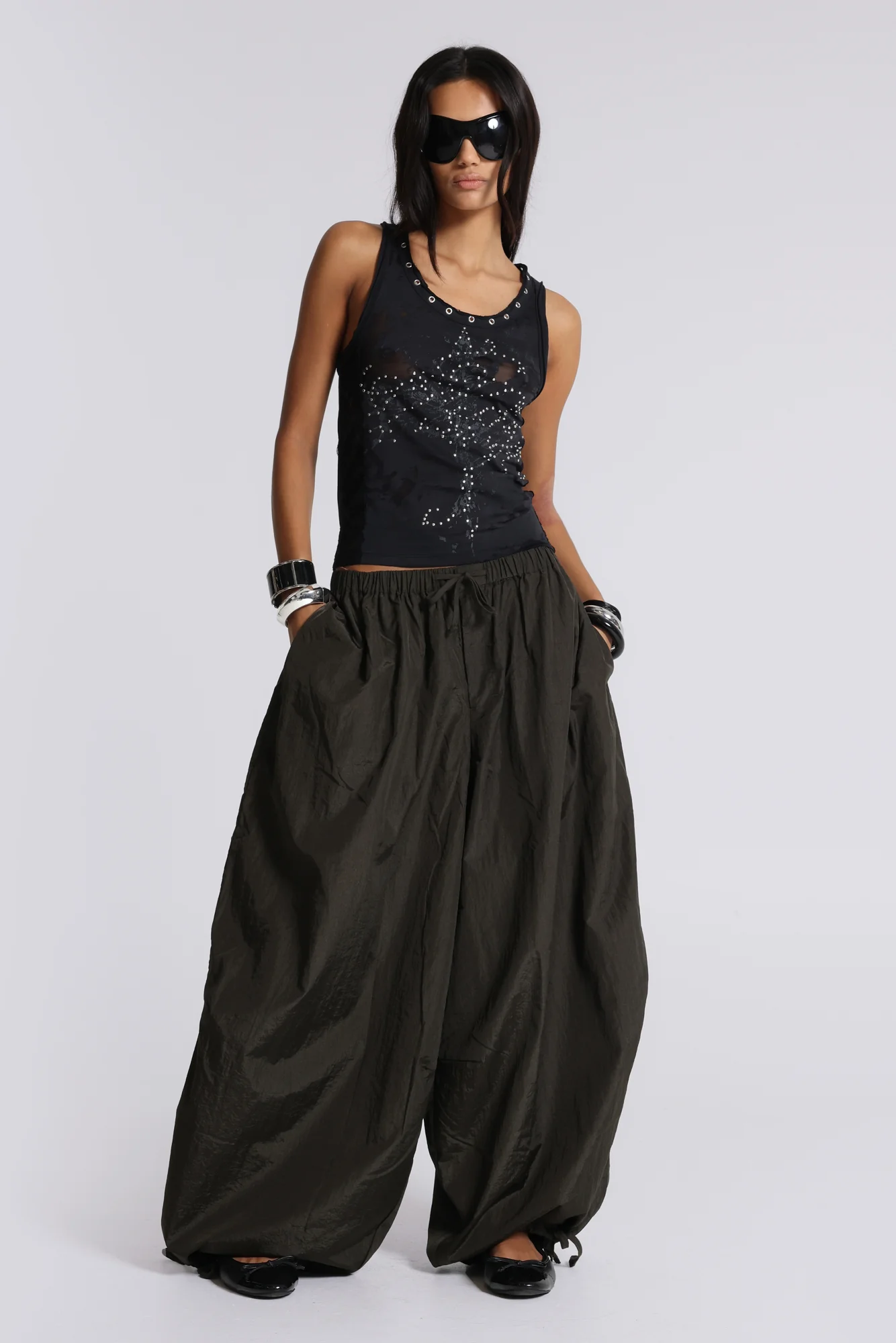 Ramona Burnout Vest Top in Black - Image 9