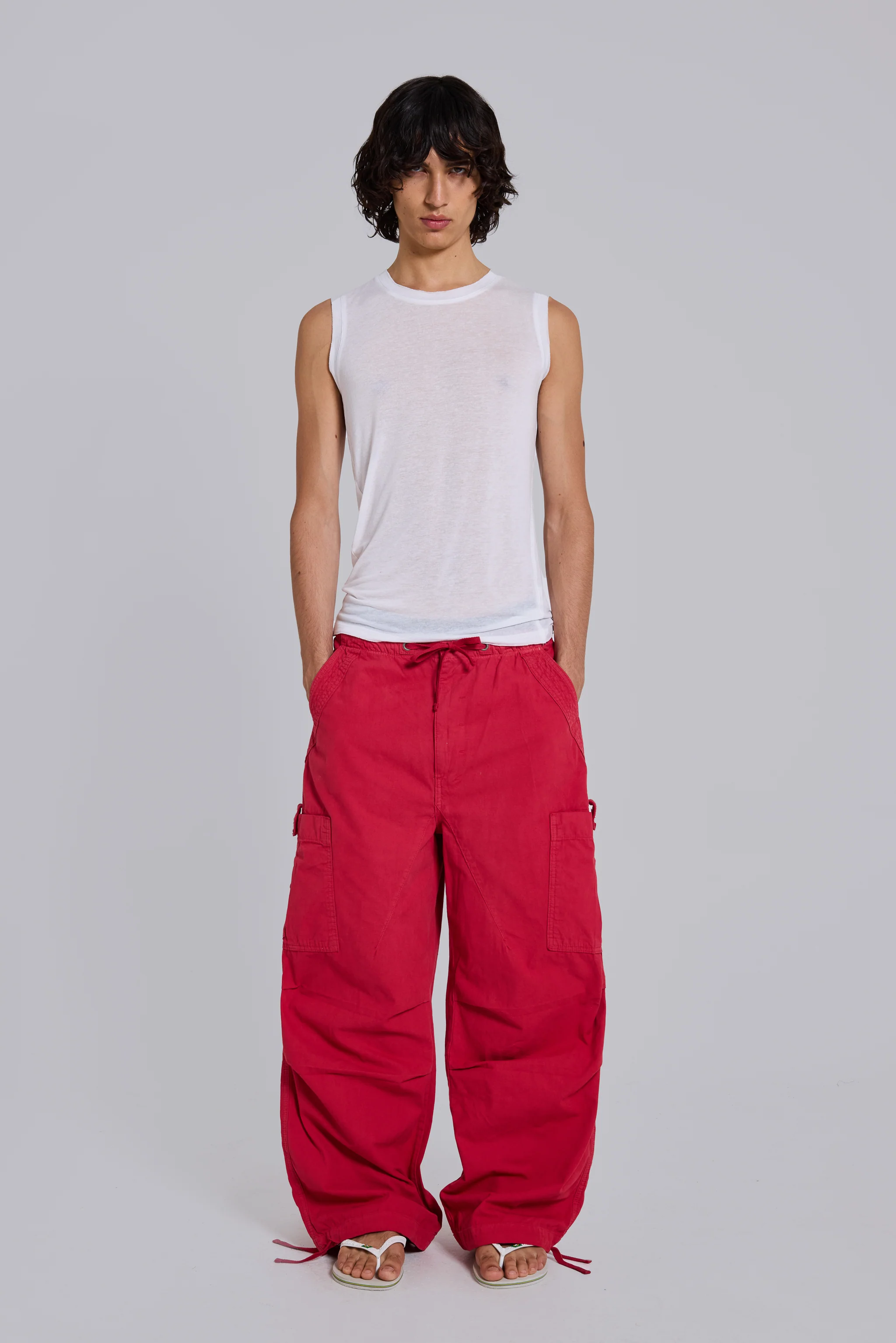 Red Parachute Cargo Pants - Image 4