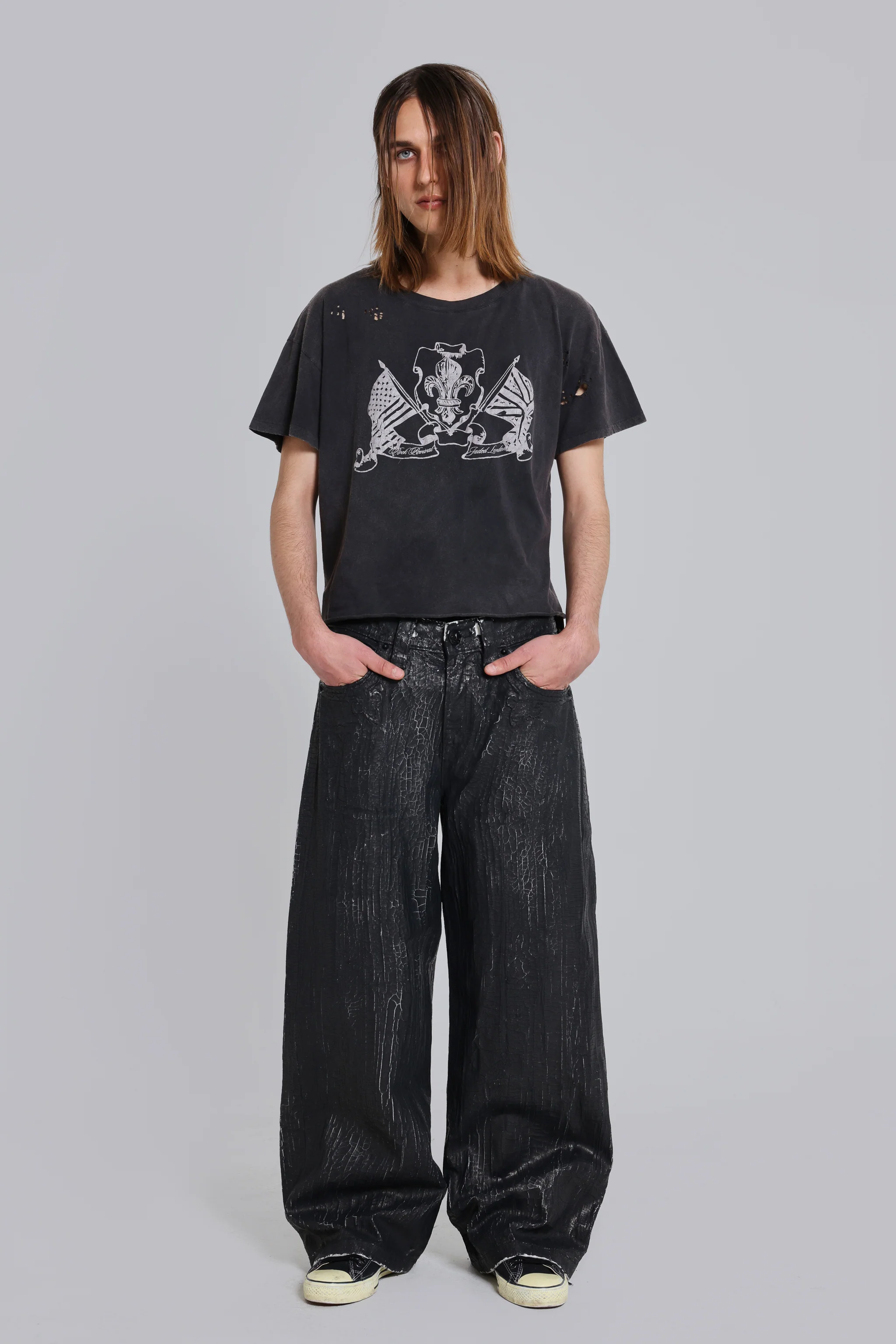 Rock Revival Distressed National Cropped T-Shirt - Image 3
