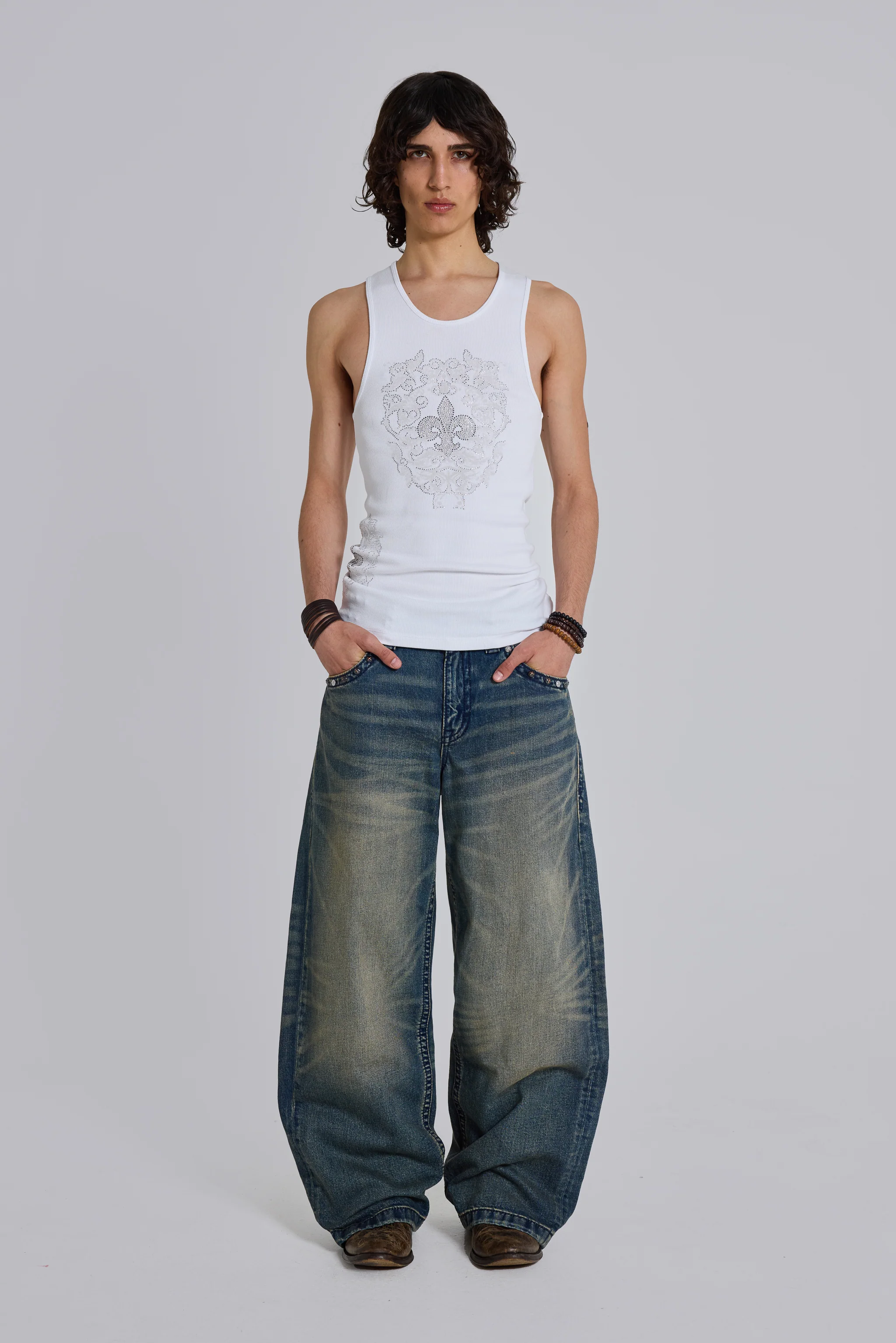 Rock Revival Rhinestone Fleur de Lis Vest Top - Image 9