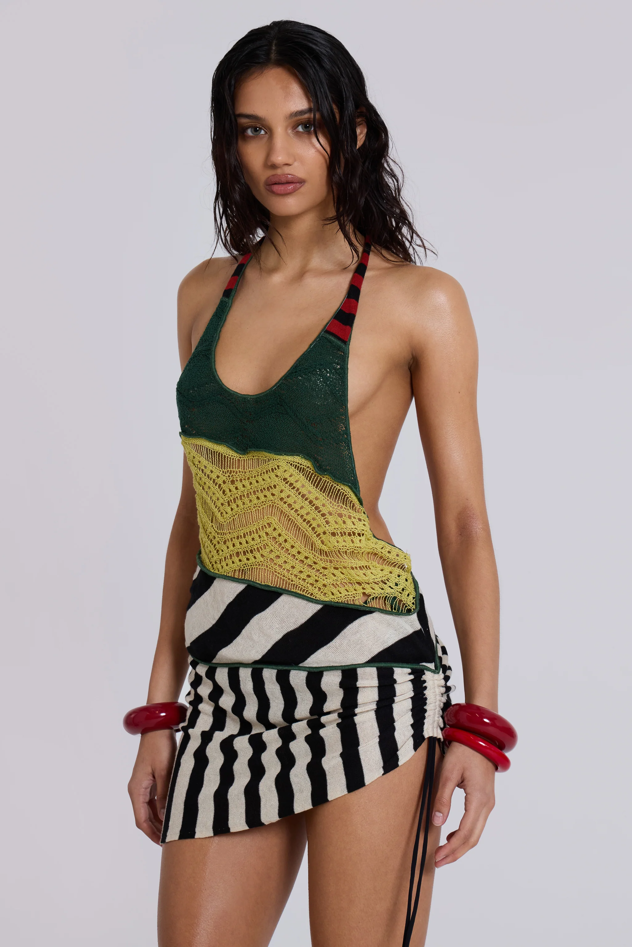 Rowa Asymmetric Knit Mini Dress - Image 2