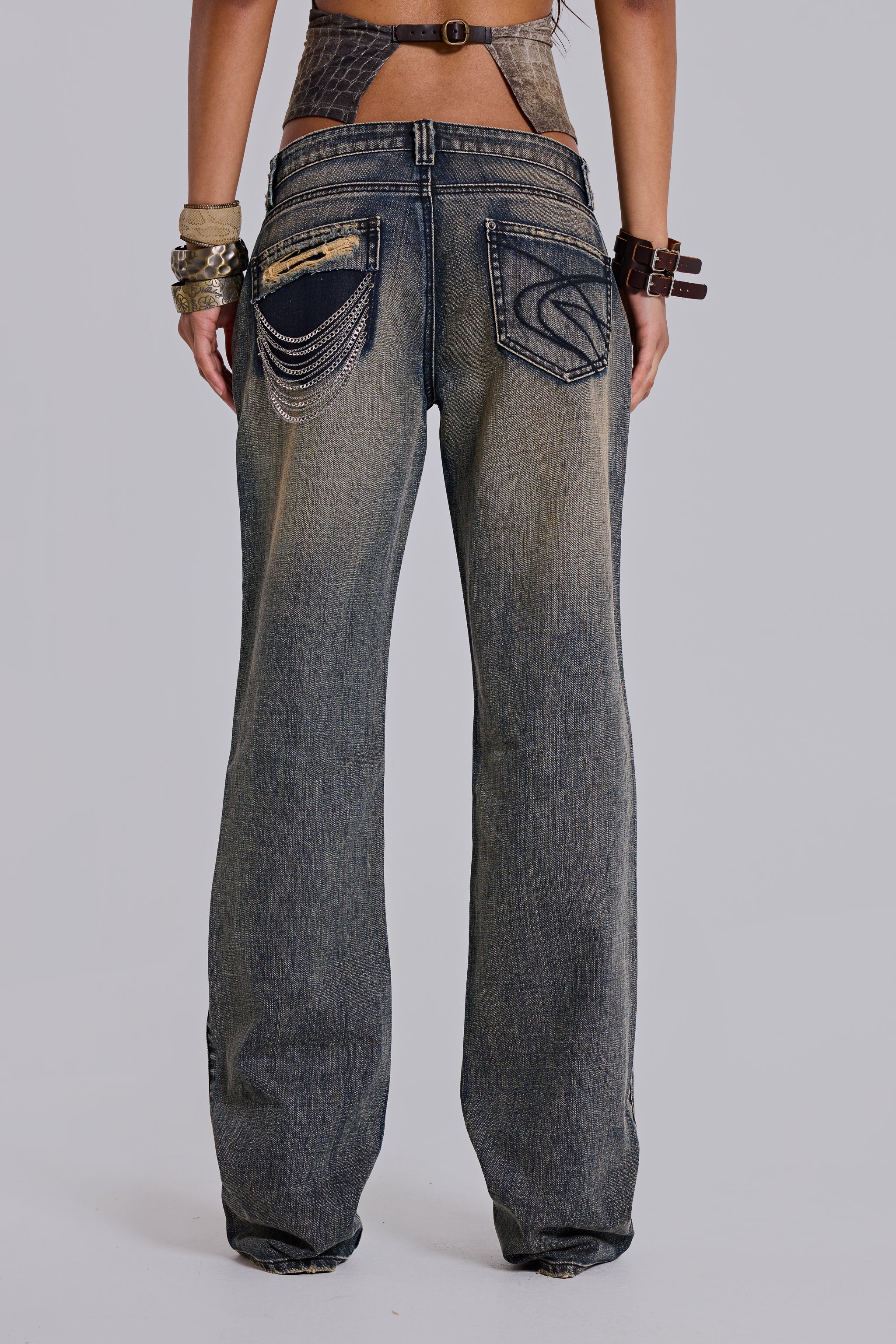 Solna Chain Low Rise Bootcut Jeans - Image 7