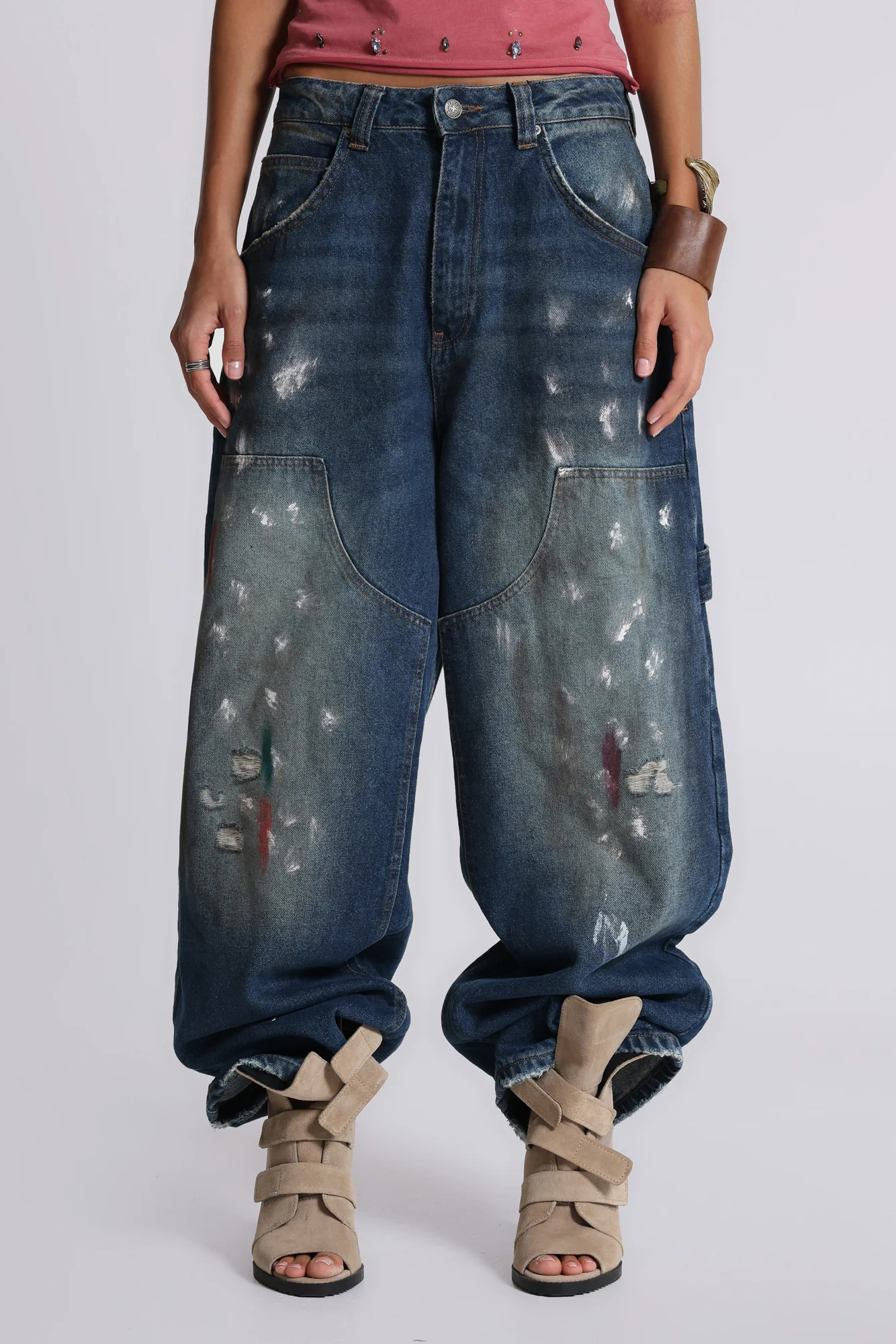 Splatter Cinch Carpenter Jeans - Image 2