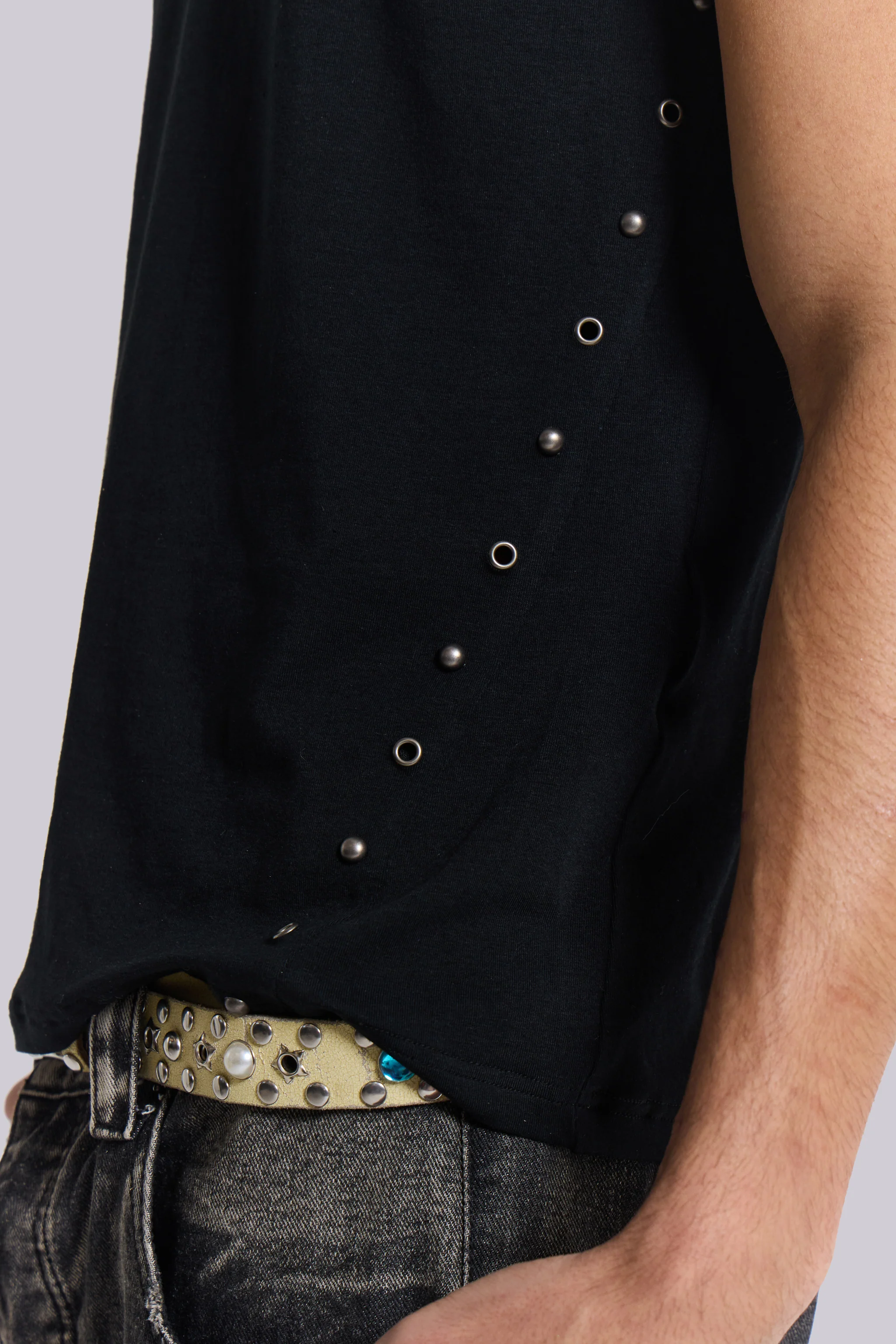 Studded Black Mist T-Shirt - Image 8