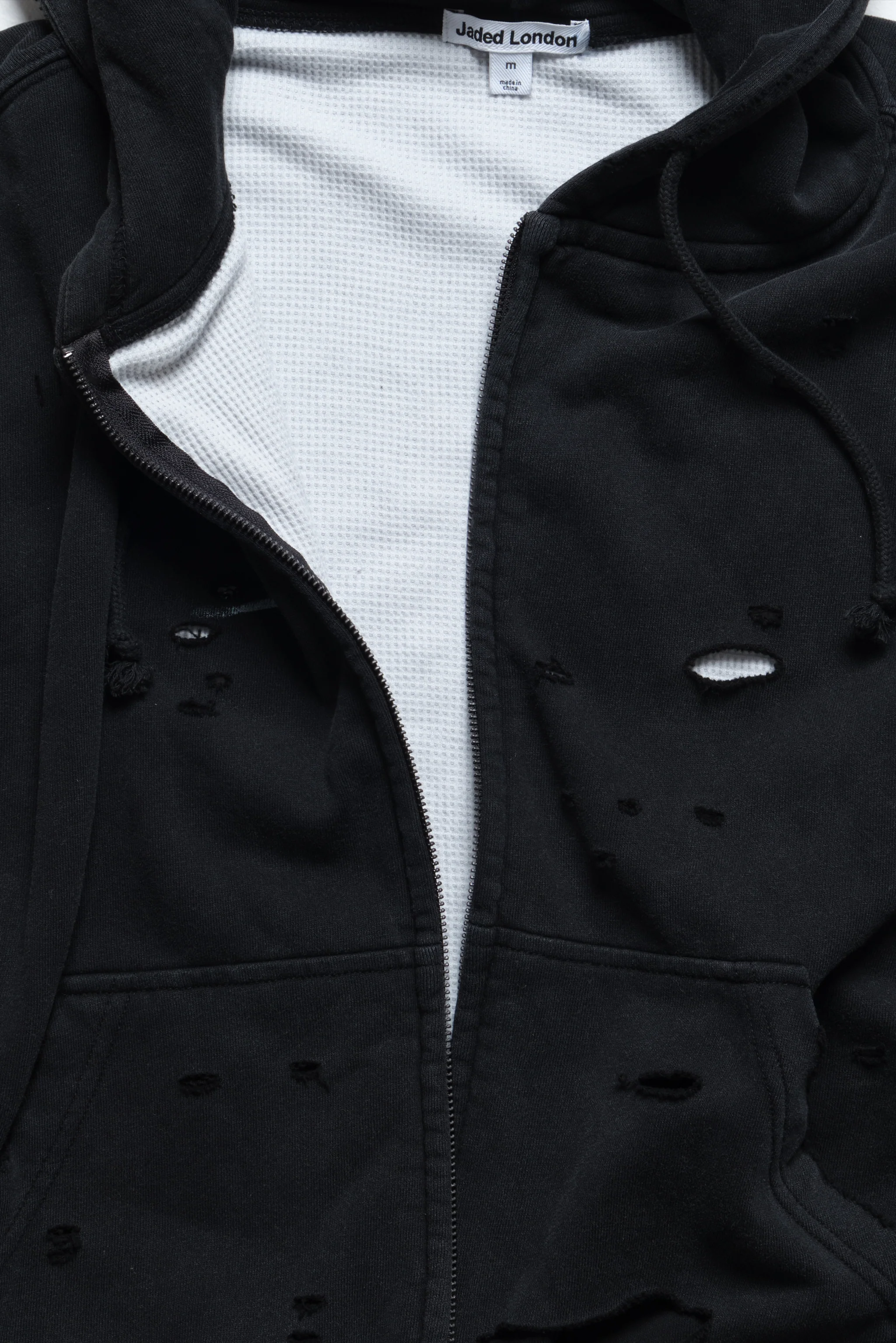 Sun Faded Waffle Lined Zip Hoodie - Image 9