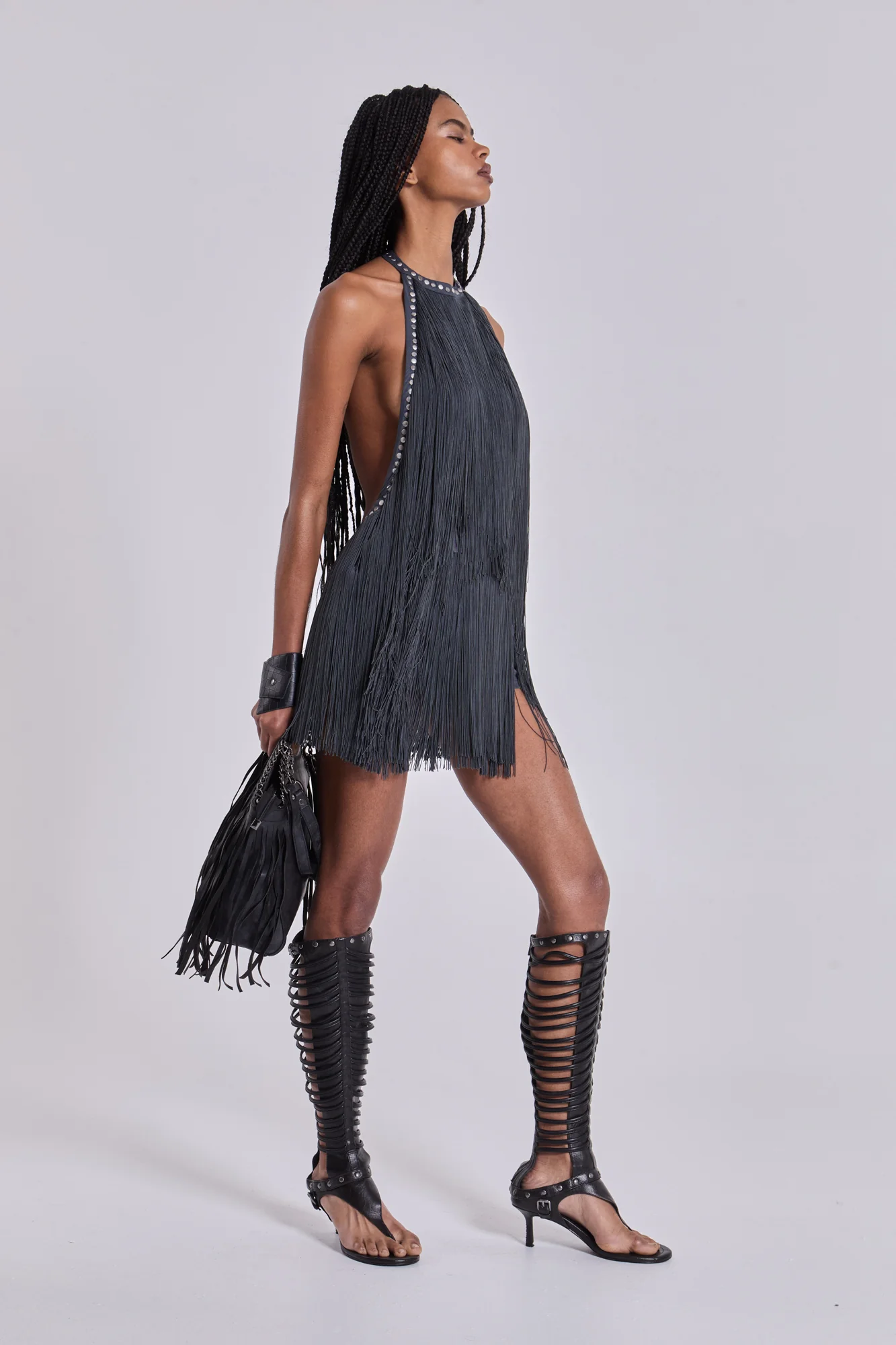 Vadra Backless Fringe Mini Dress - Image 11