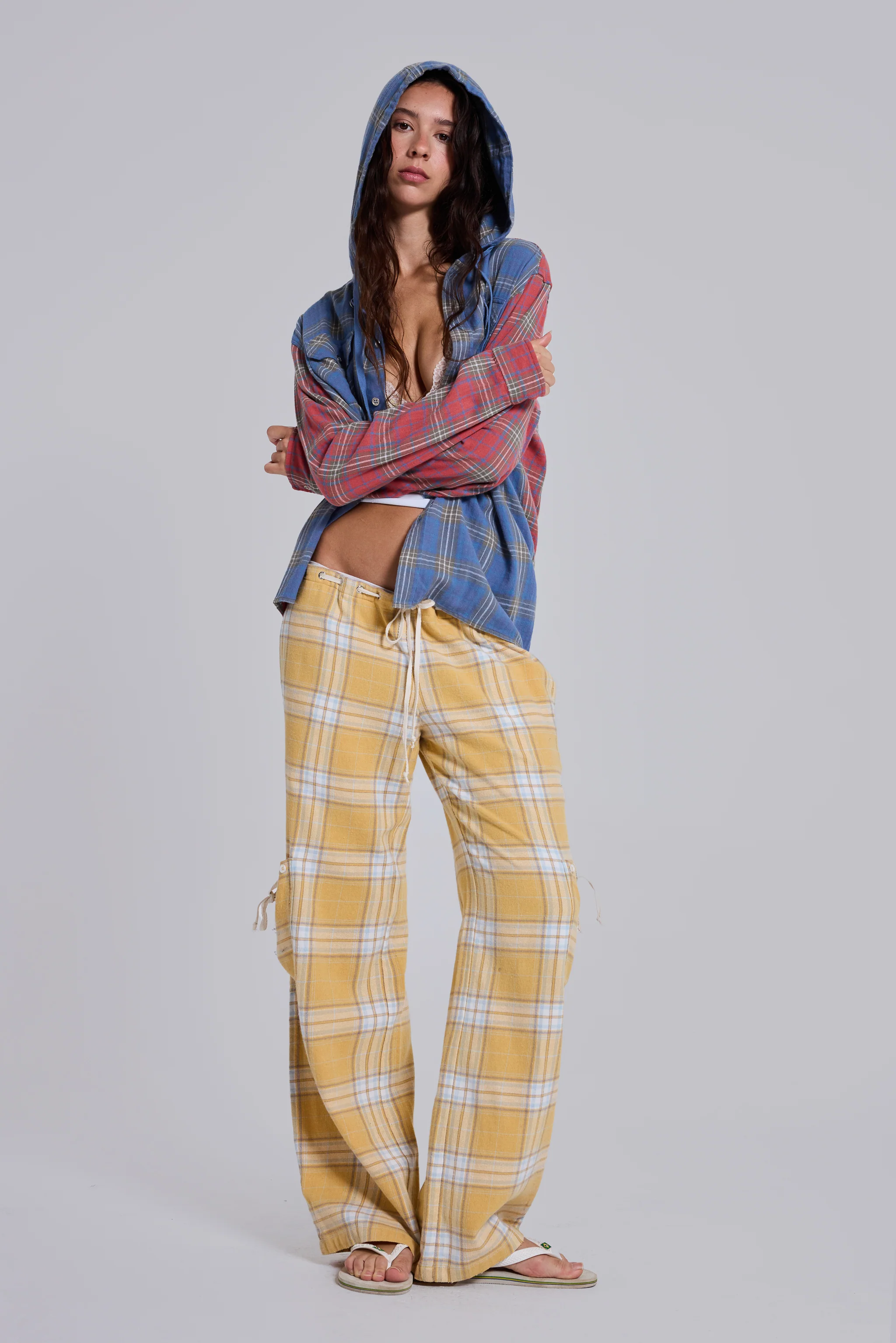 Vellora Low Rise Check Trousers - Image 4