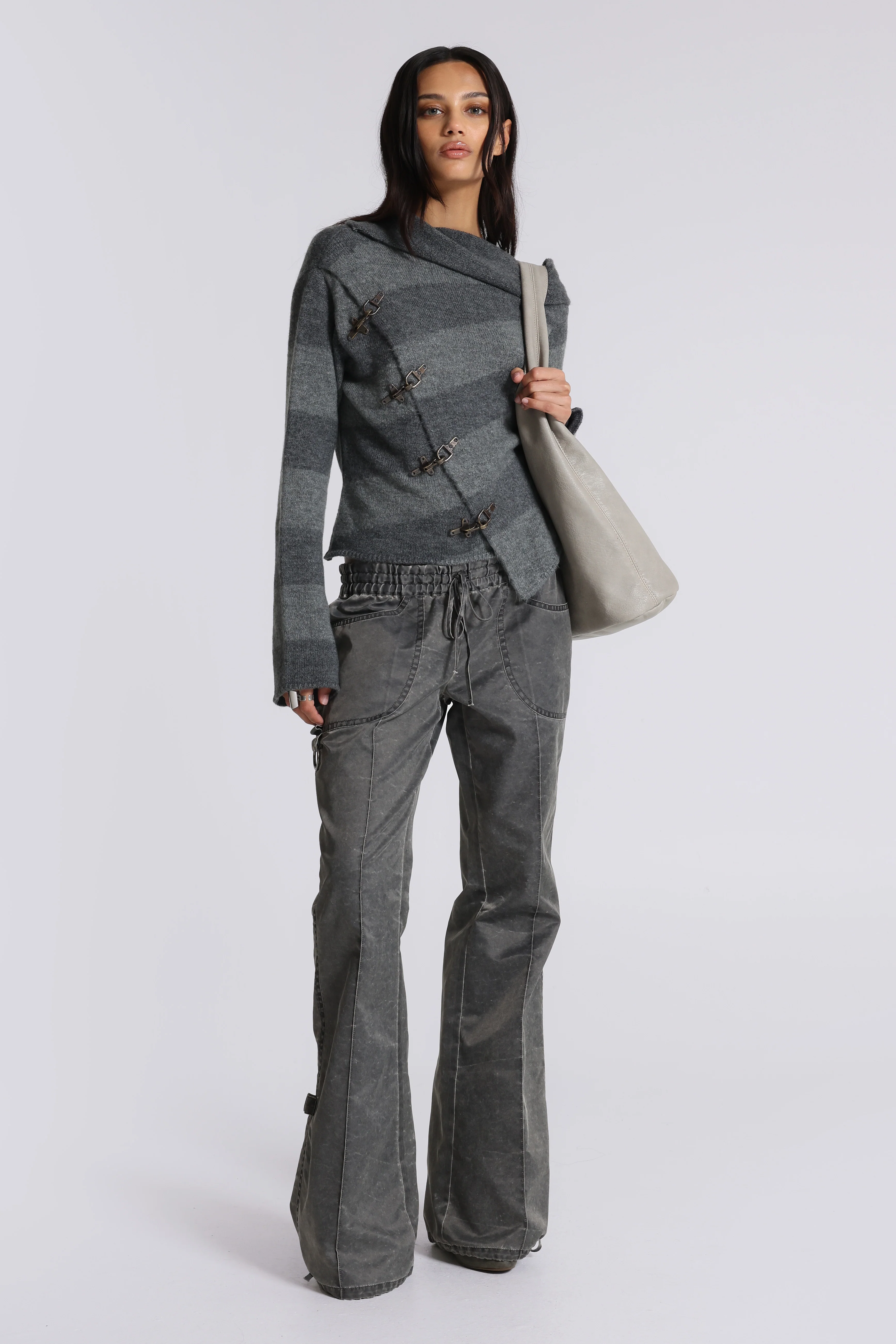 Vire Washed Satin Bootcut Cargos - Image 6