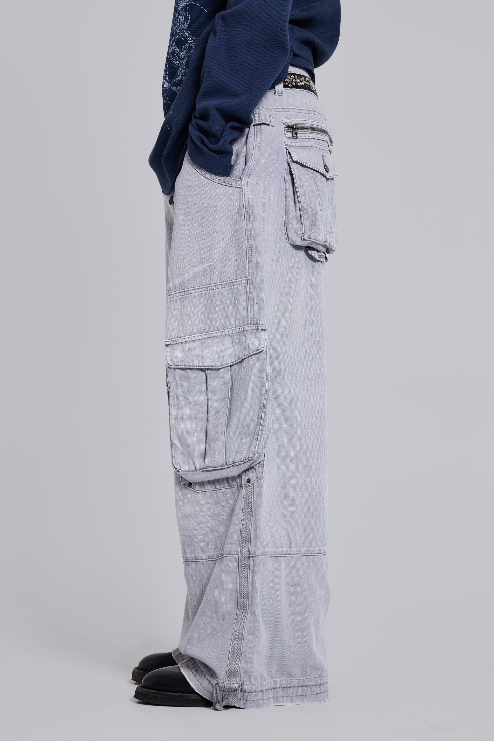 Washed Grey Decoy Cargos - Image 4